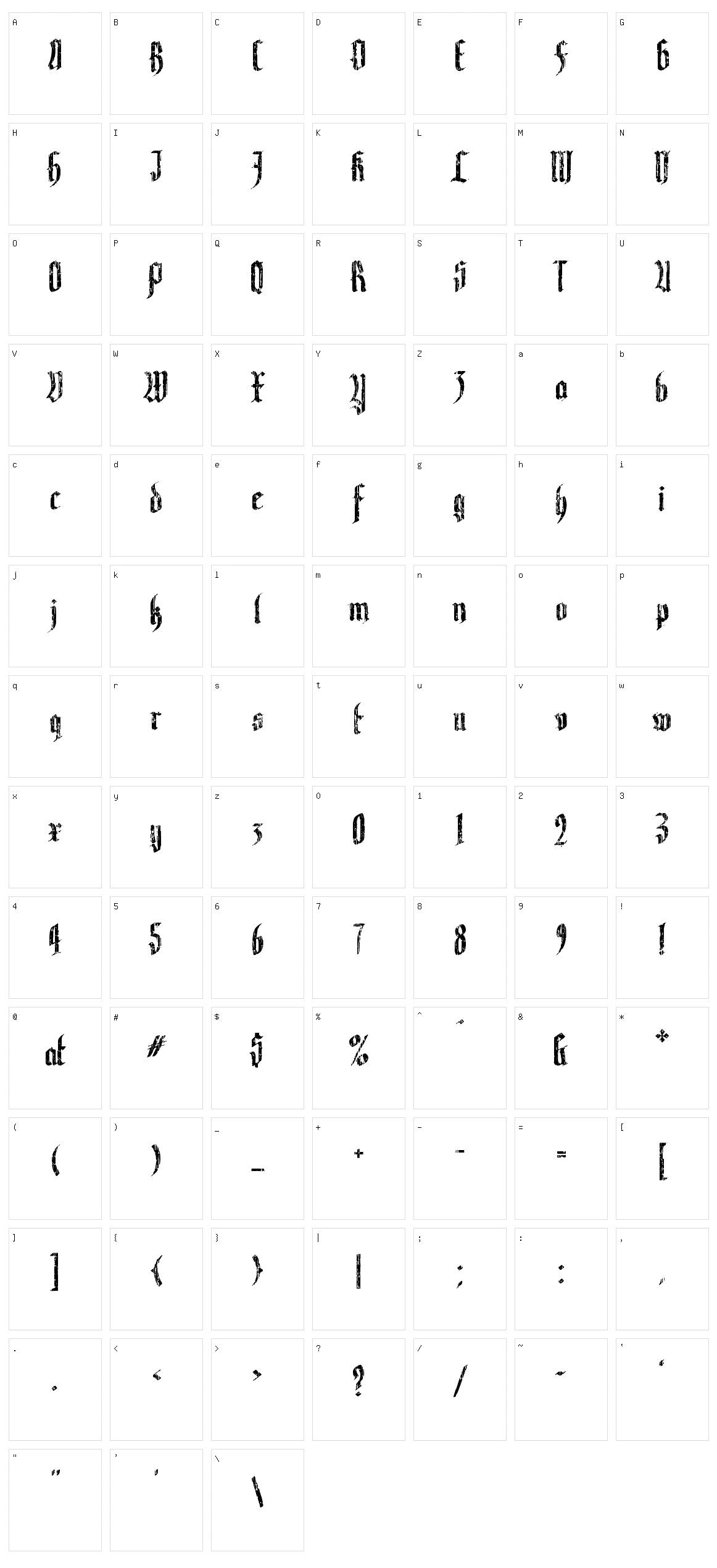 Valaninde Yerninde Character Set