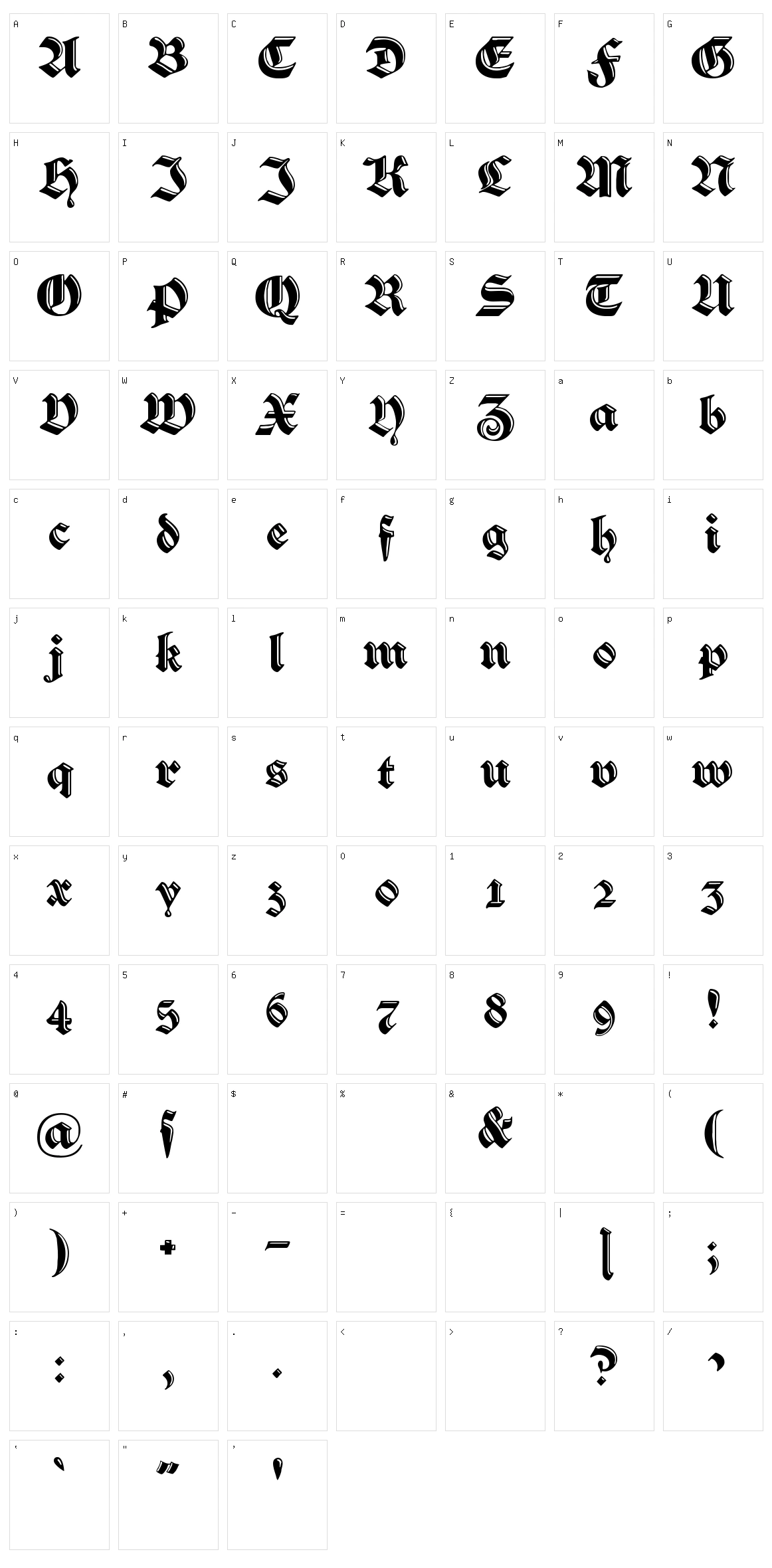 Verzierte Schwabacher Character Set