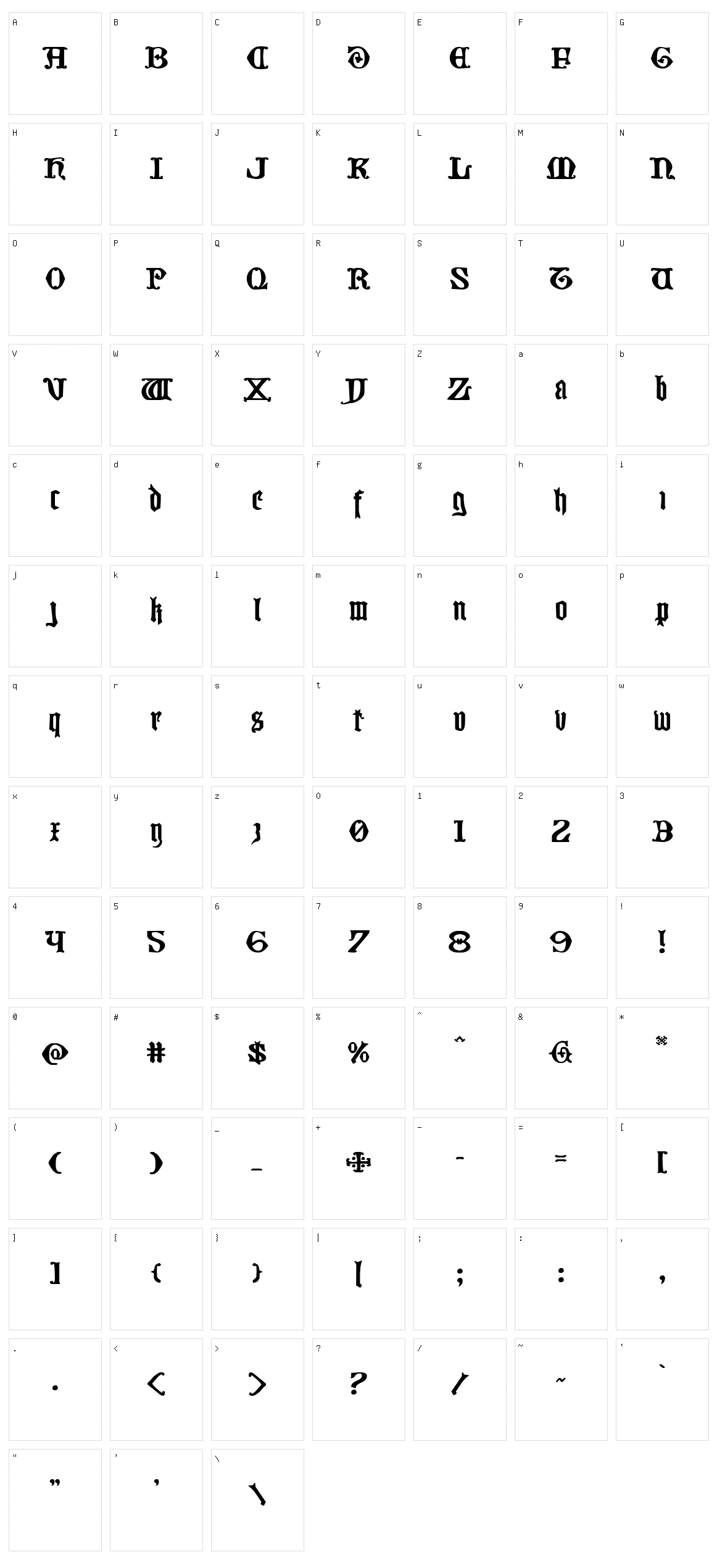 Westdelphia Character Set
