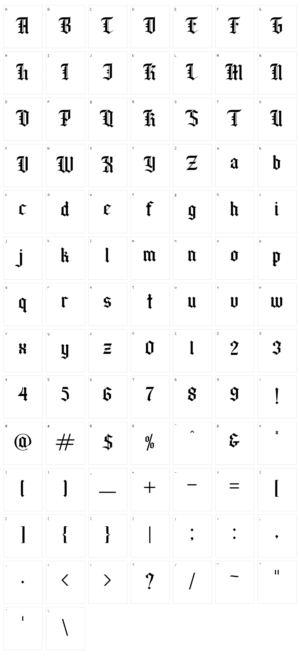 Wilson Wells Character Set