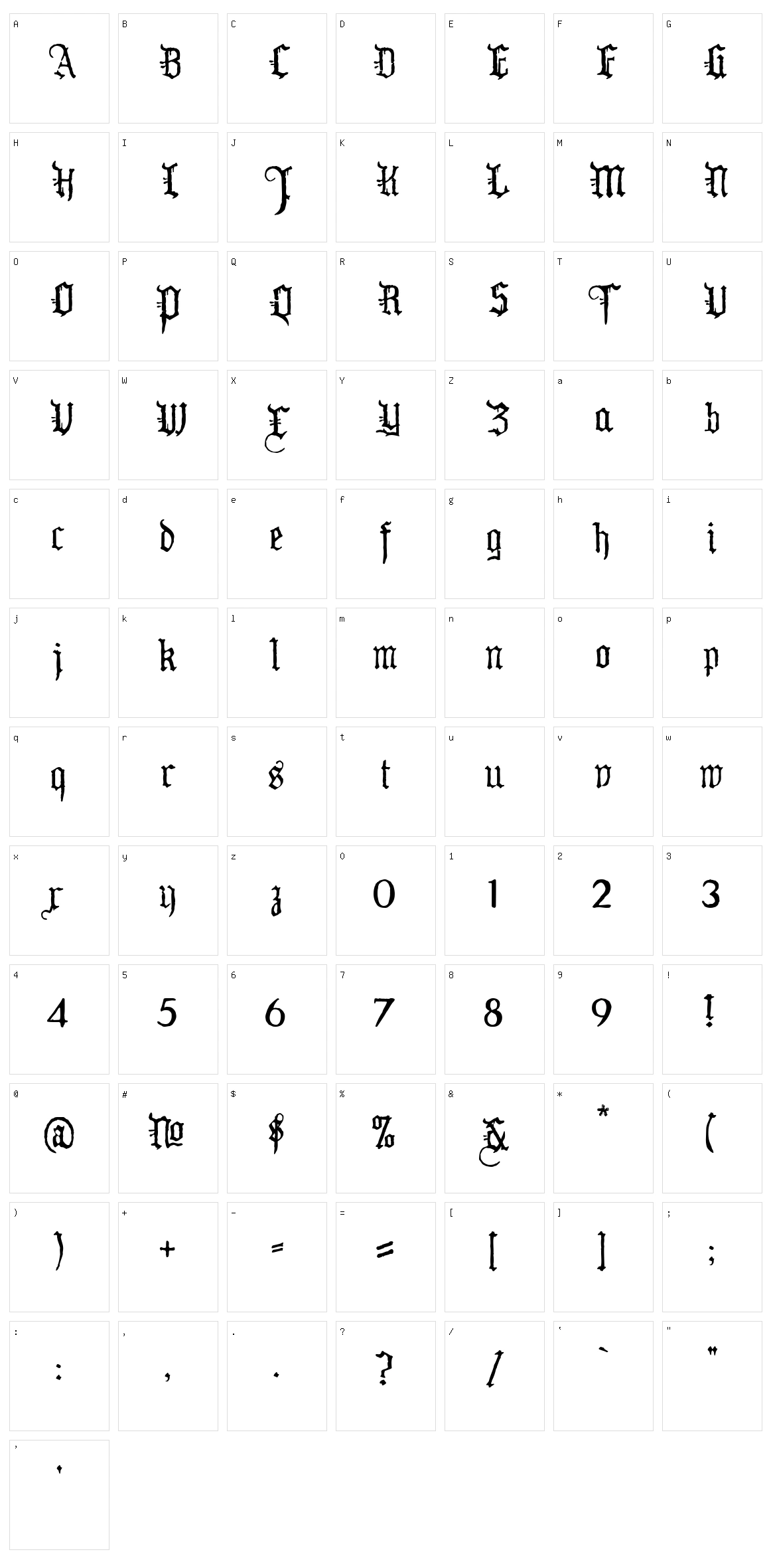 WW2Blackletter Character Set