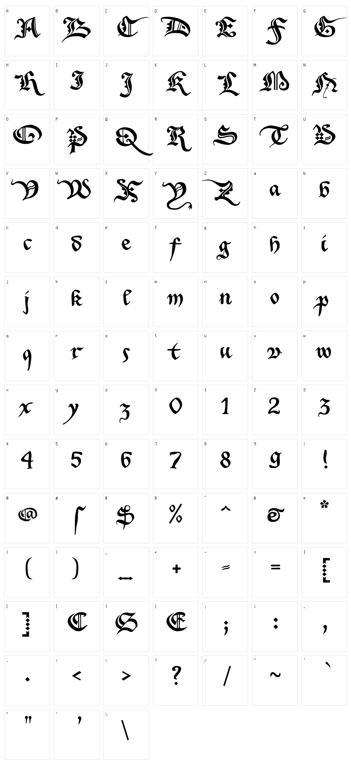 Xenippa Character Set