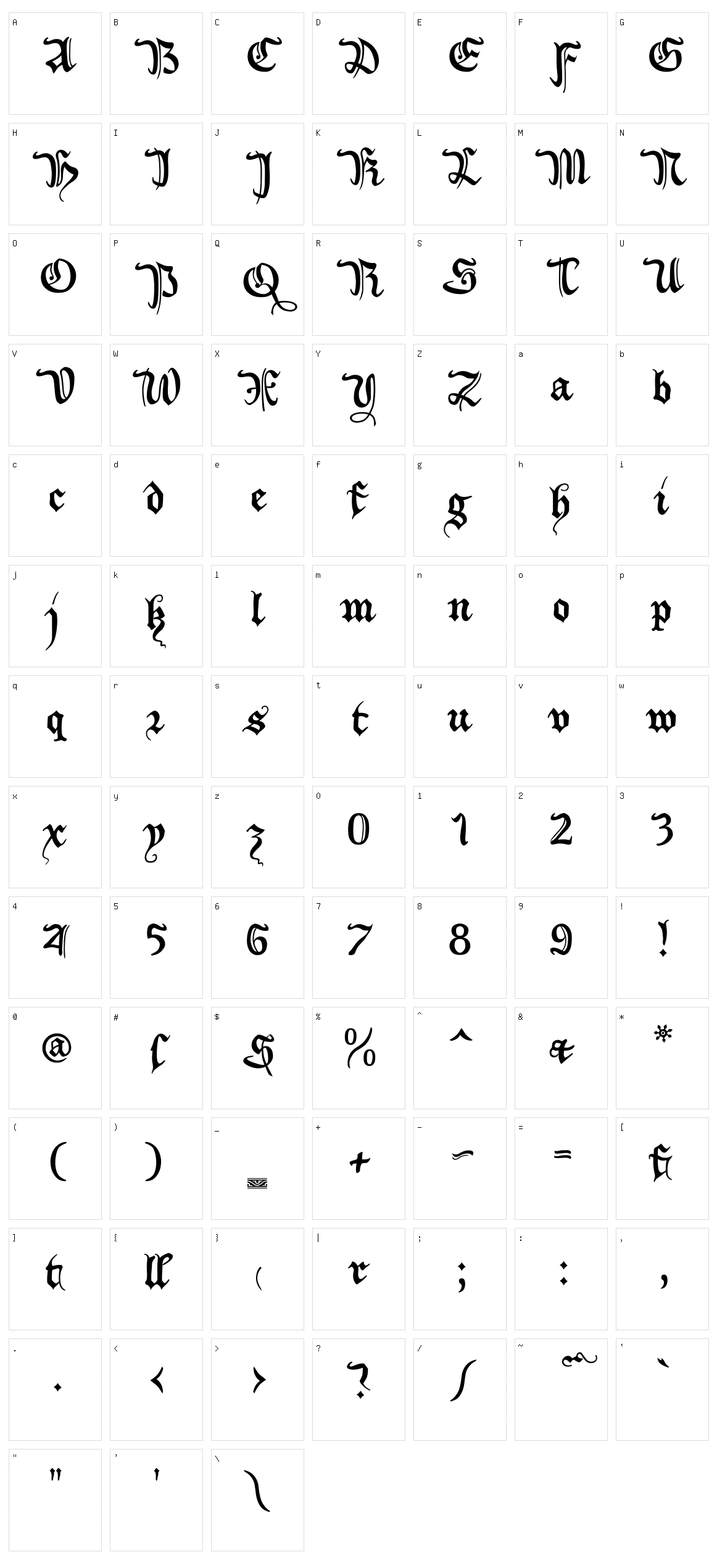 XiBeronne Character Set