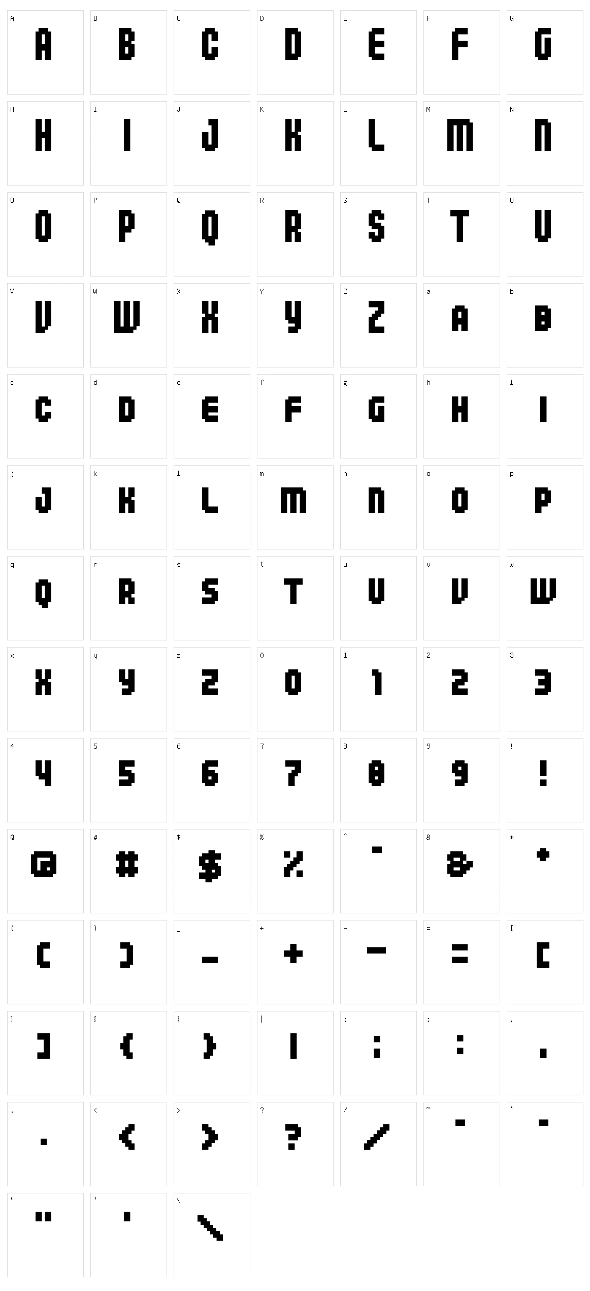 04b_25 Character Set