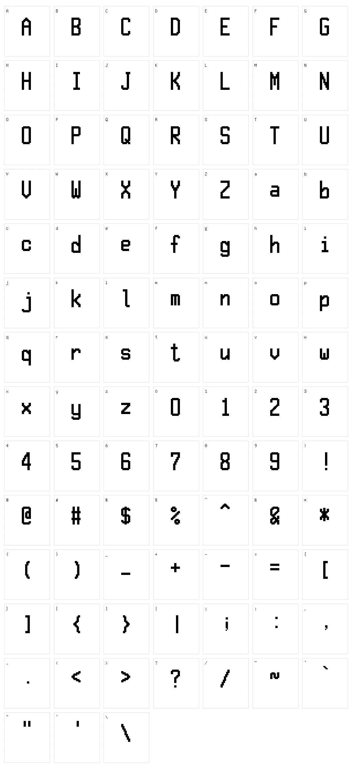 16x8Pxl Character Set