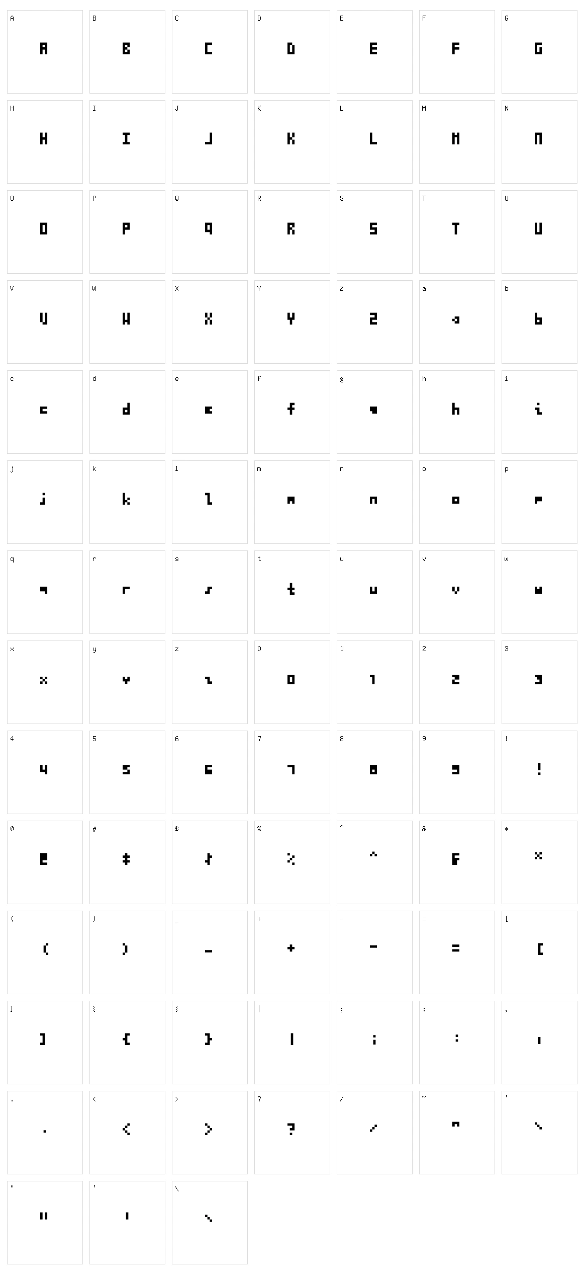 3x5 Character Set