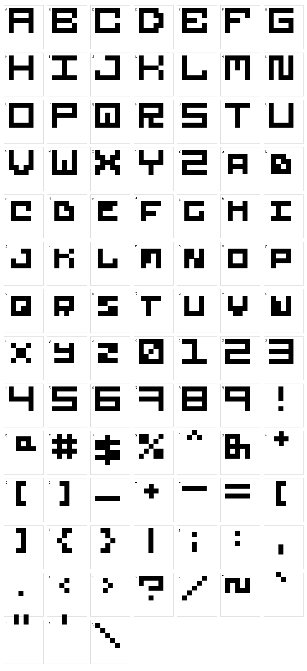 5Futurebit Character Set