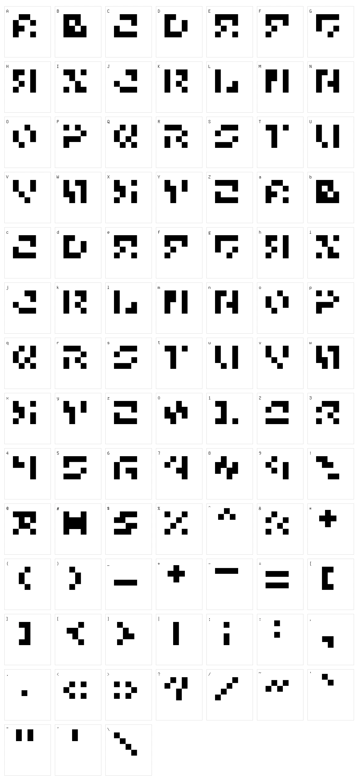 5Microchip Nowhere Character Set