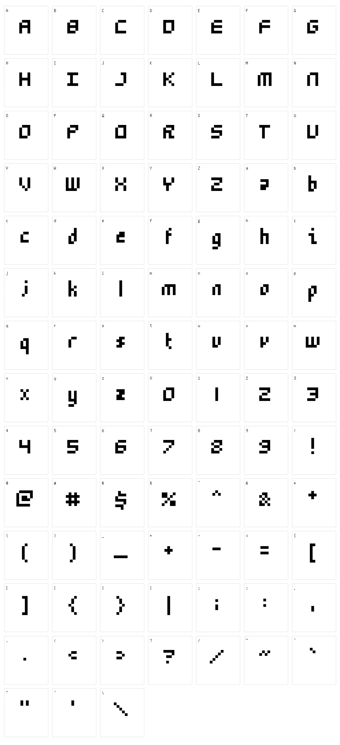 5Mikropix Character Set