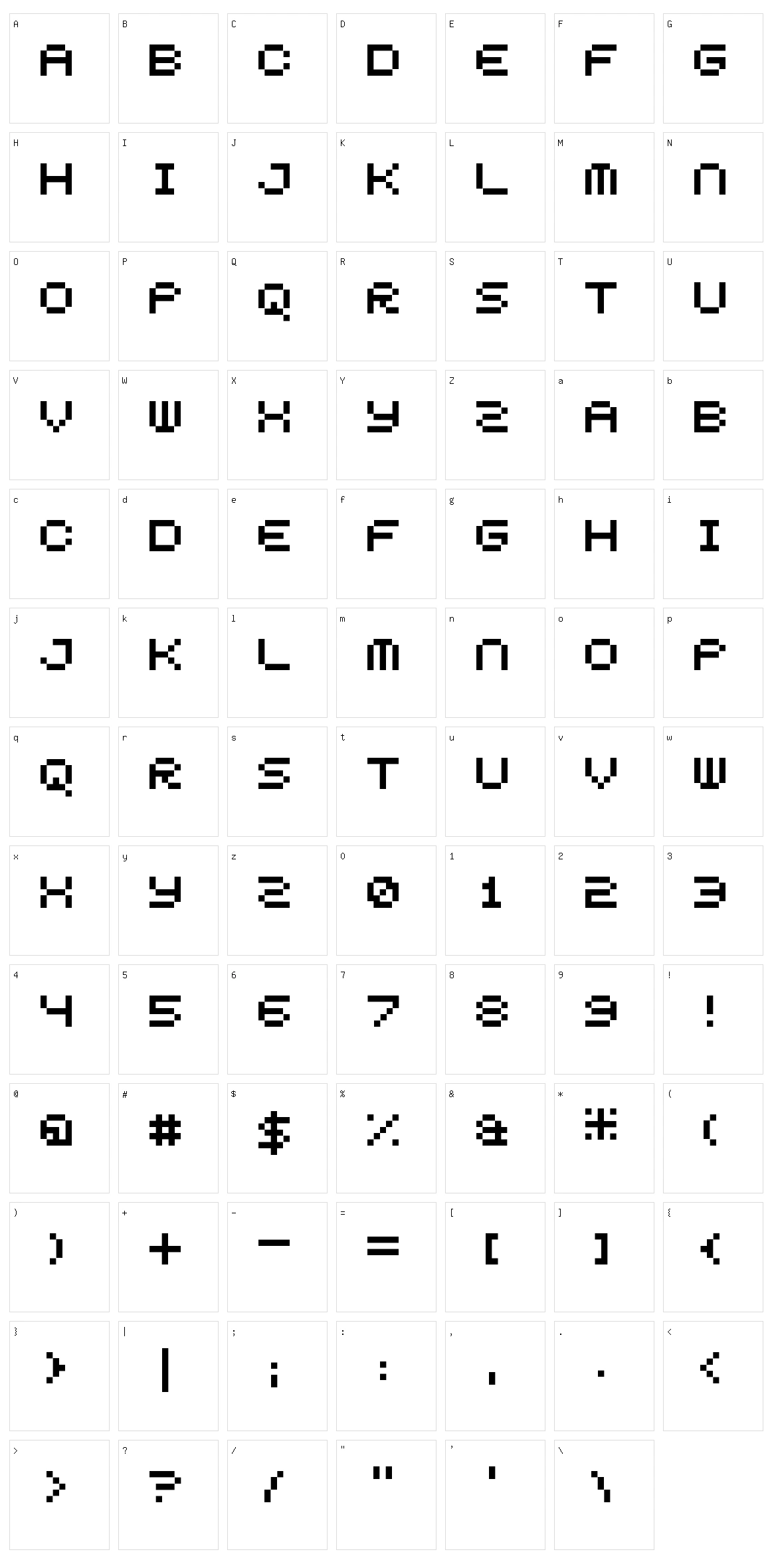 5squared Pixel Character Set