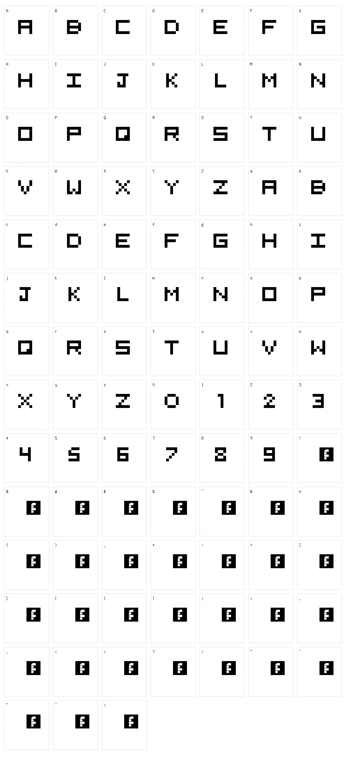 5x5 Pixel Character Set