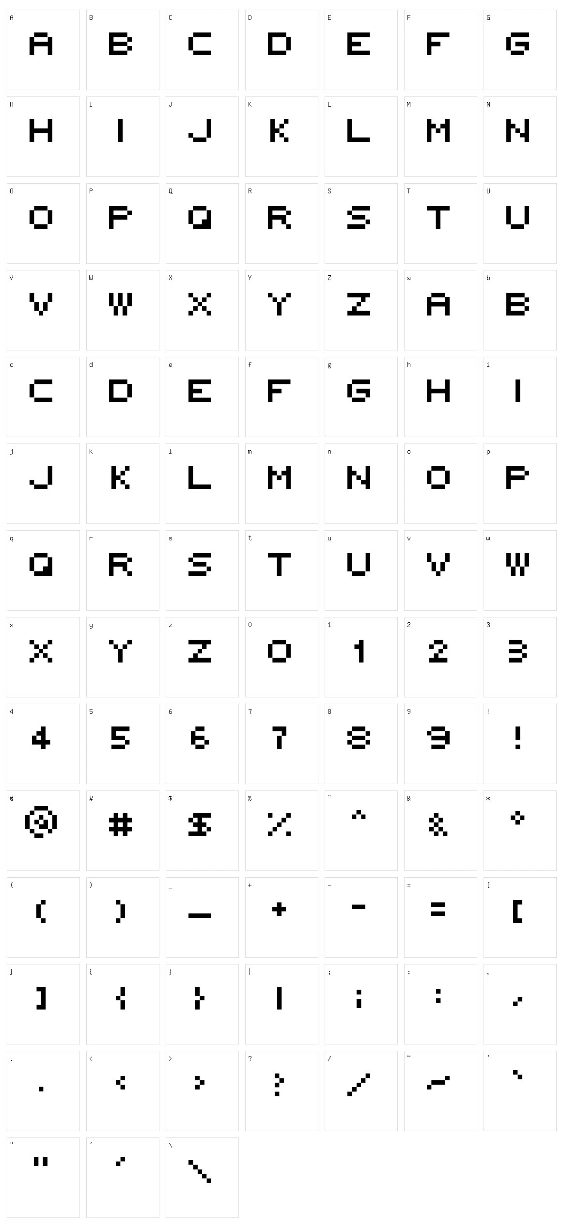 5x5 Rounded Character Set