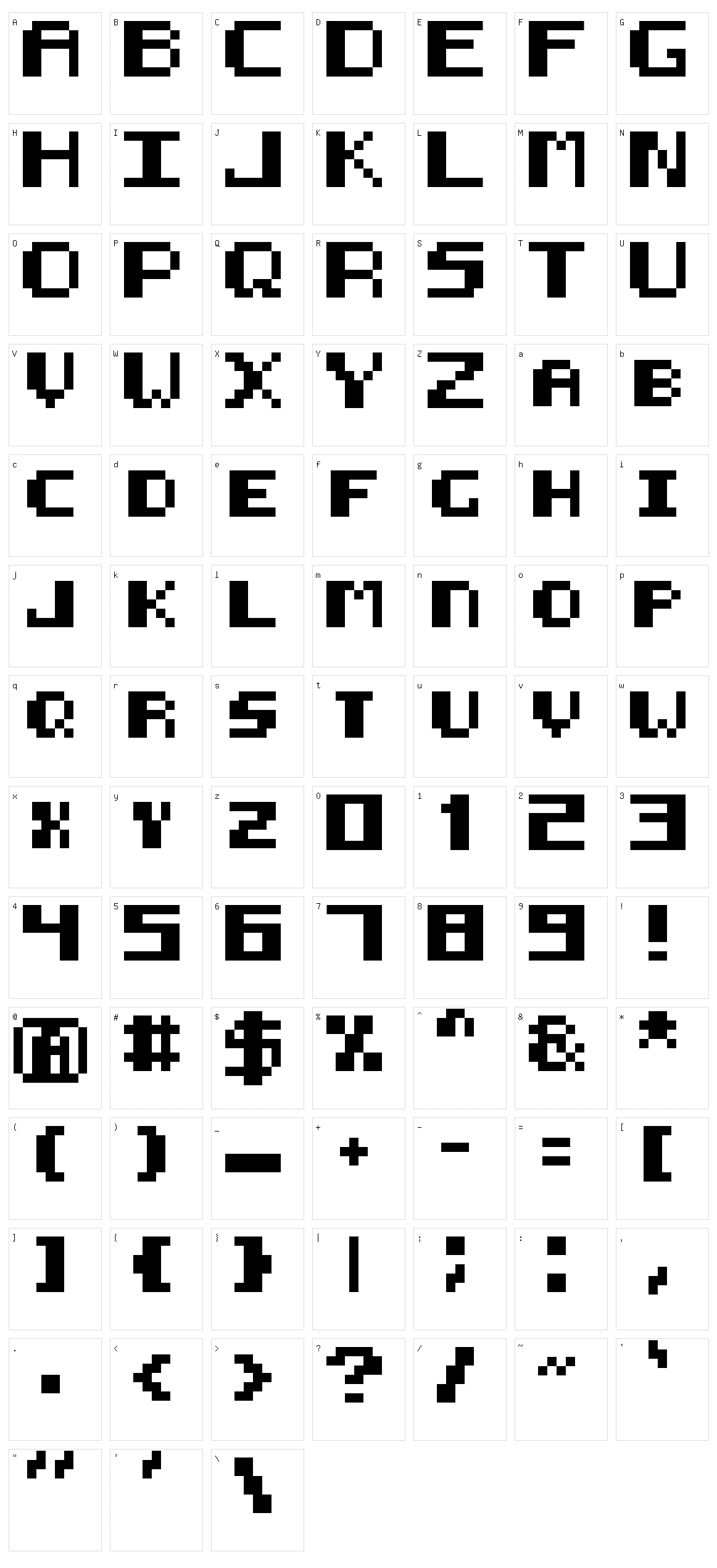 8-bit HUD Character Set
