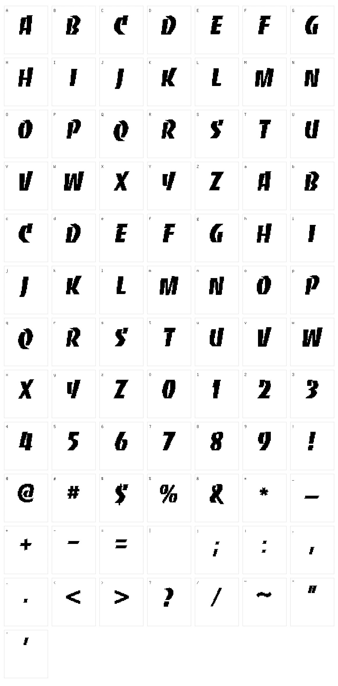 8-Bitanco Character Set