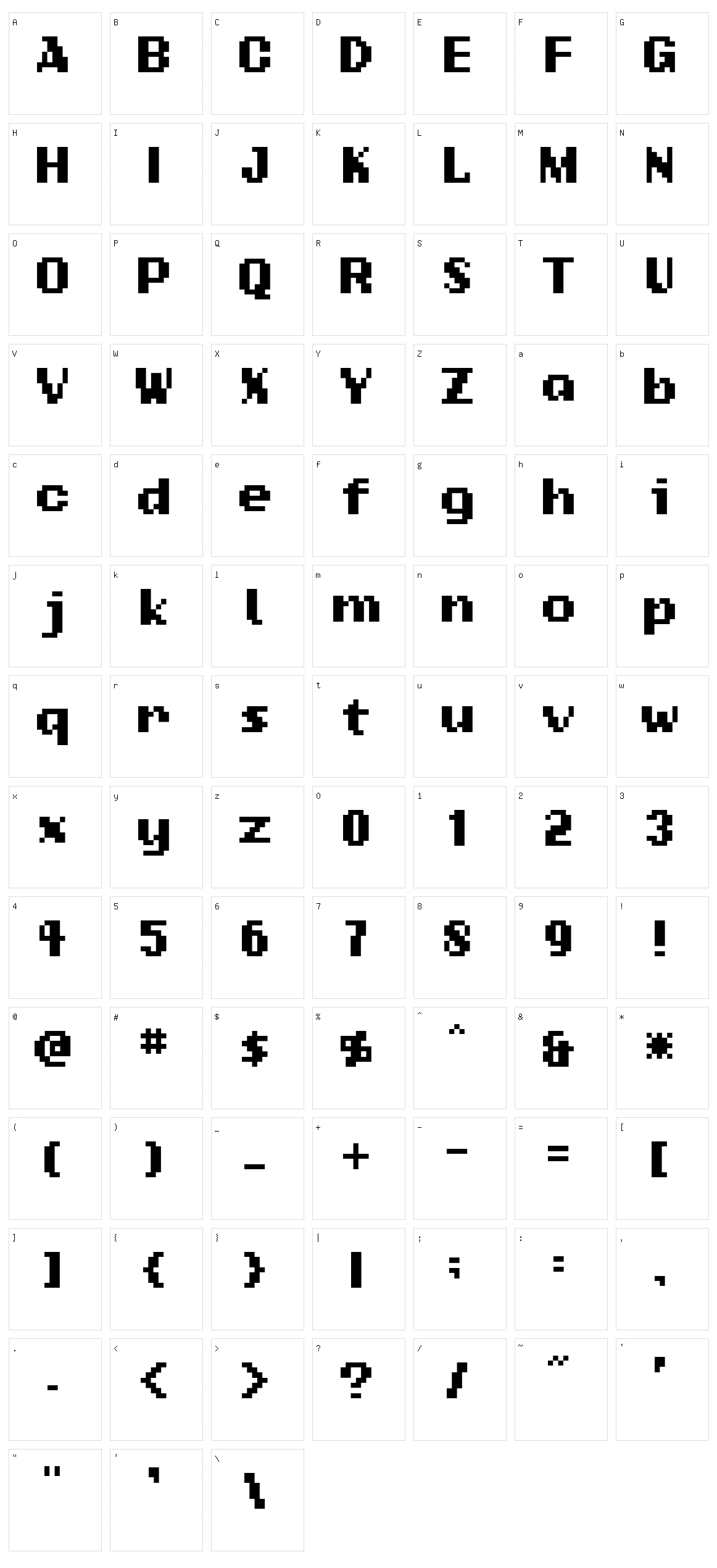 Add Standard Bitmap Character Set