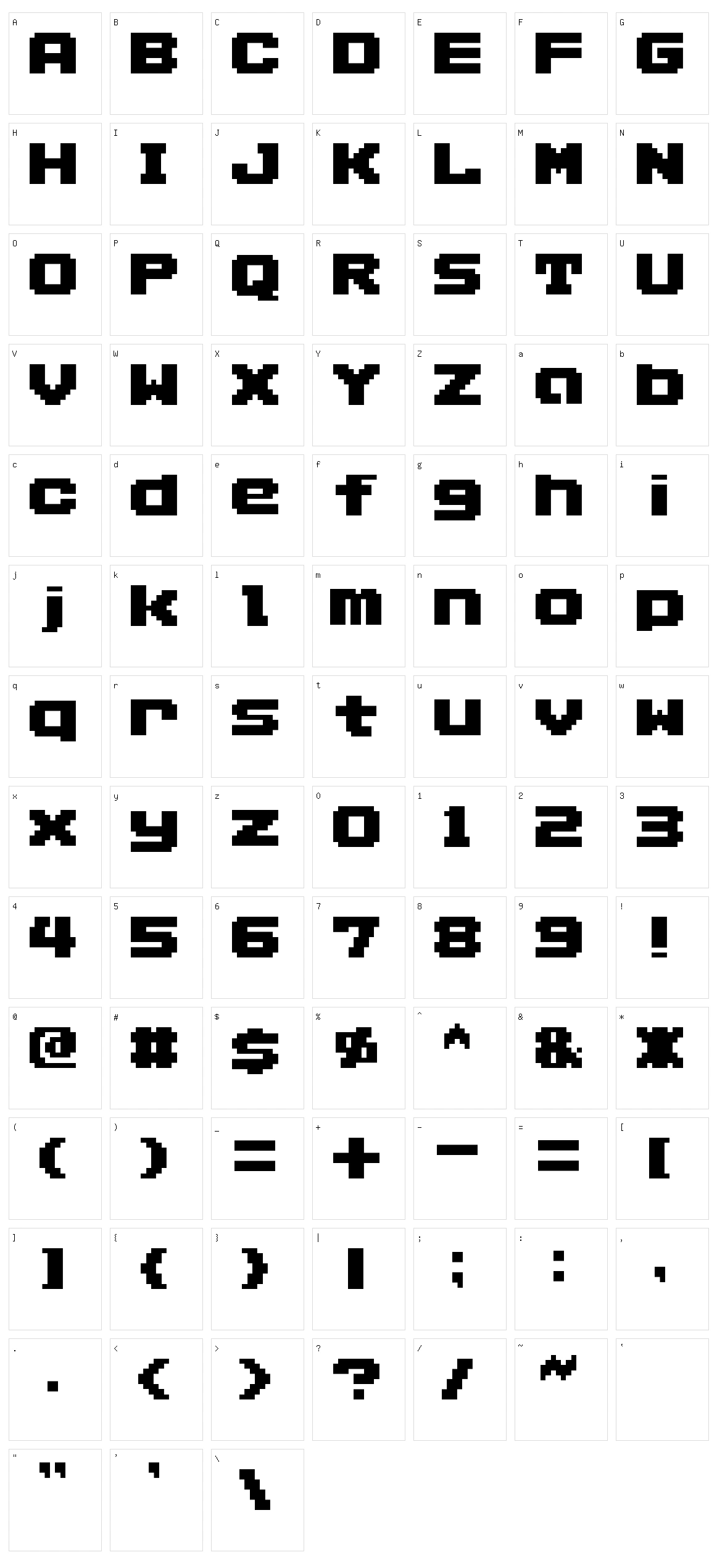 AddLGBitmap09 Character Set