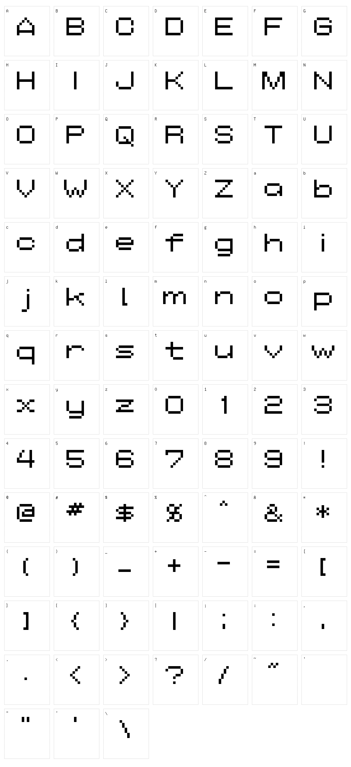 AddWBitmap09 Character Set