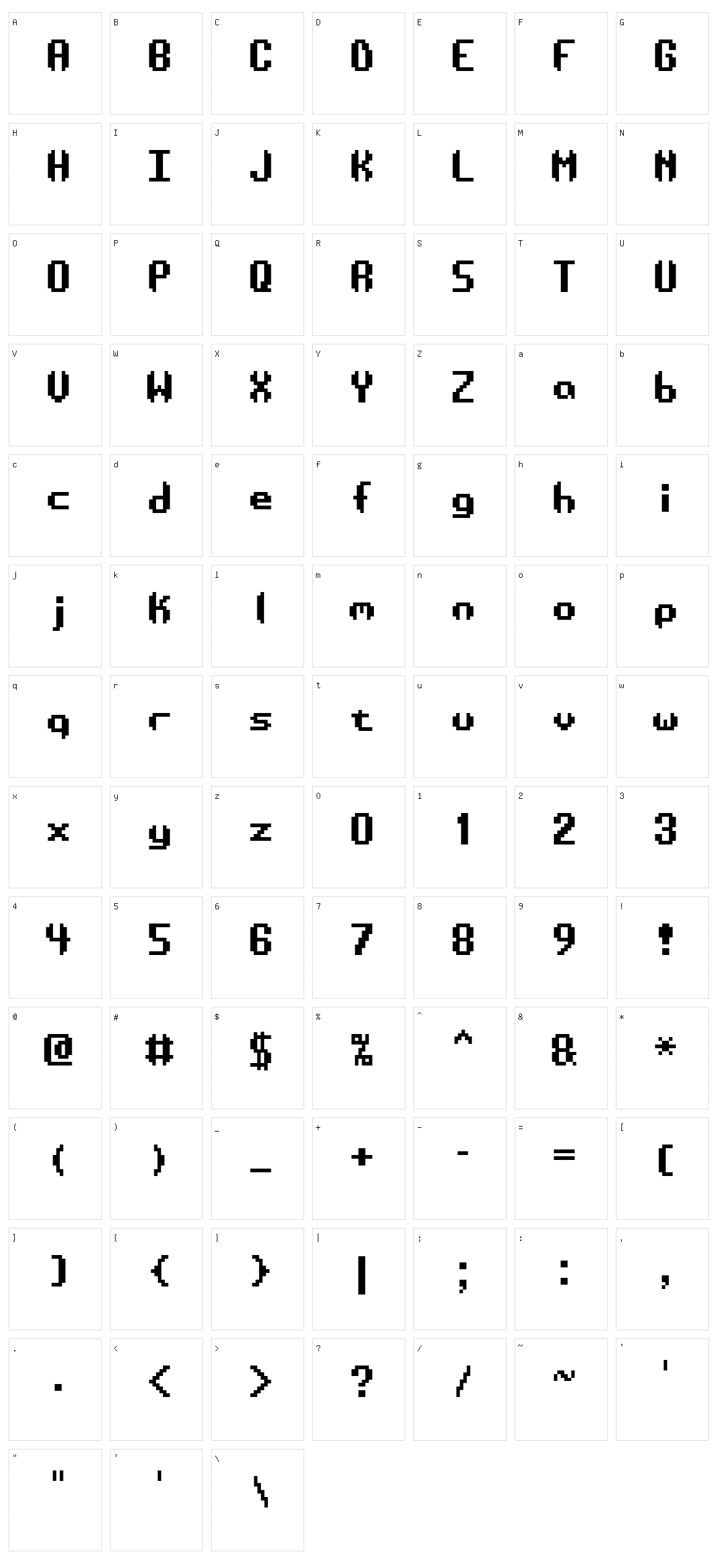 AE Systematic Character Set