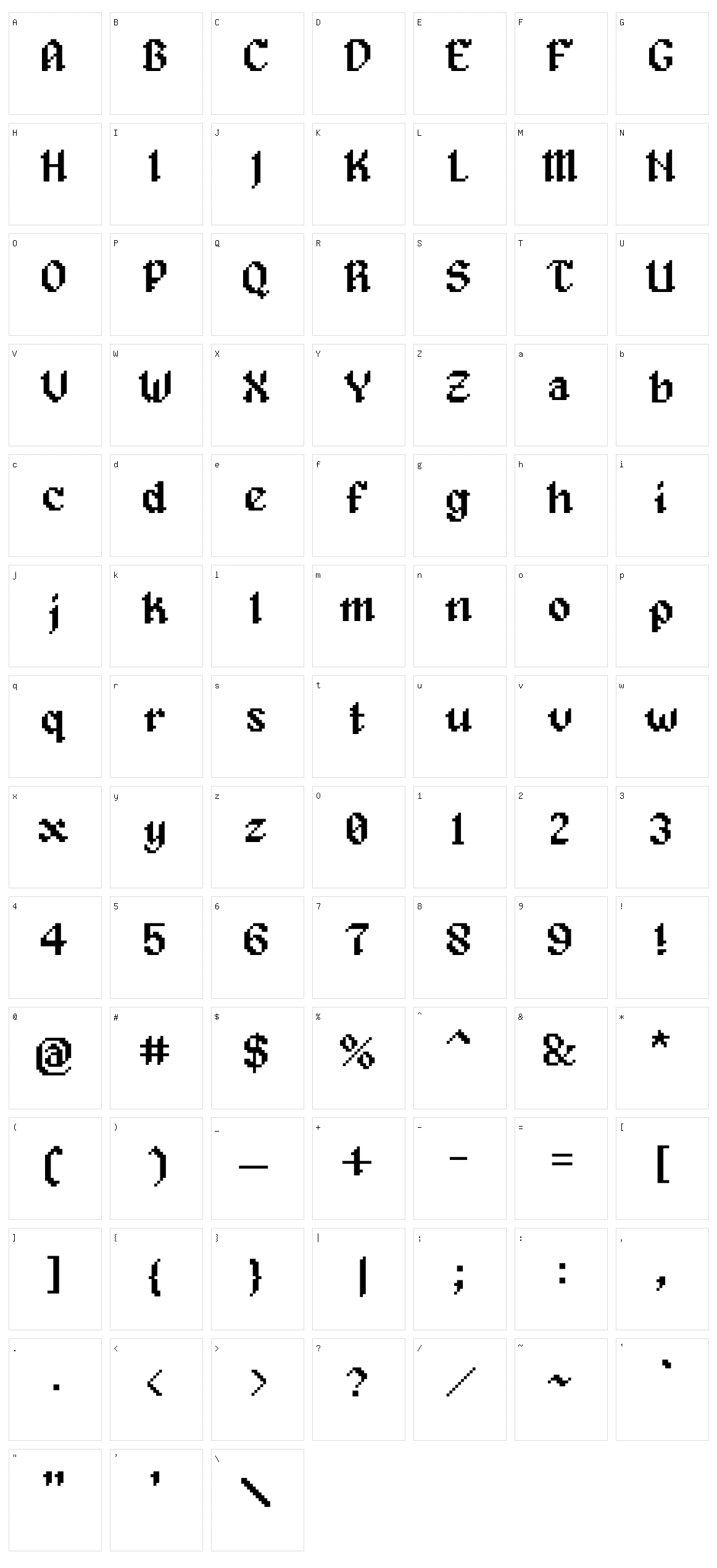Alagard Character Set