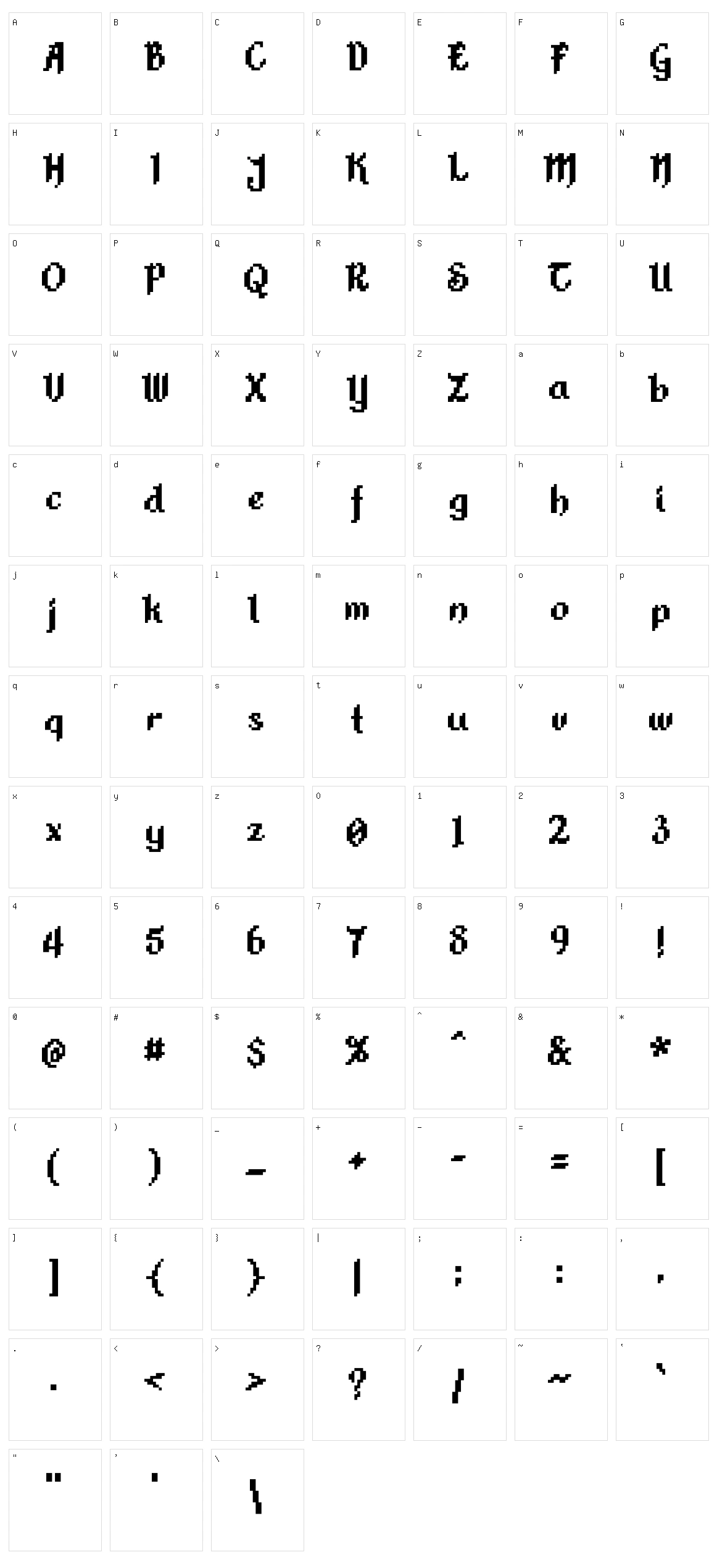 Alkhemikal Character Set