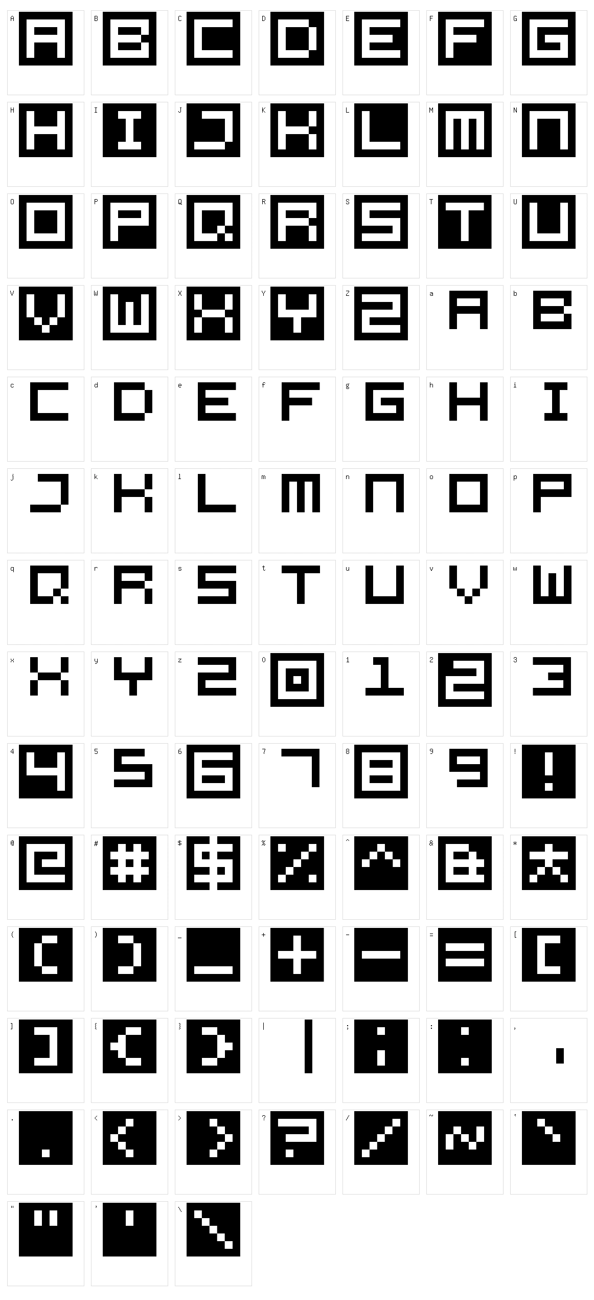 All Square Now Character Set