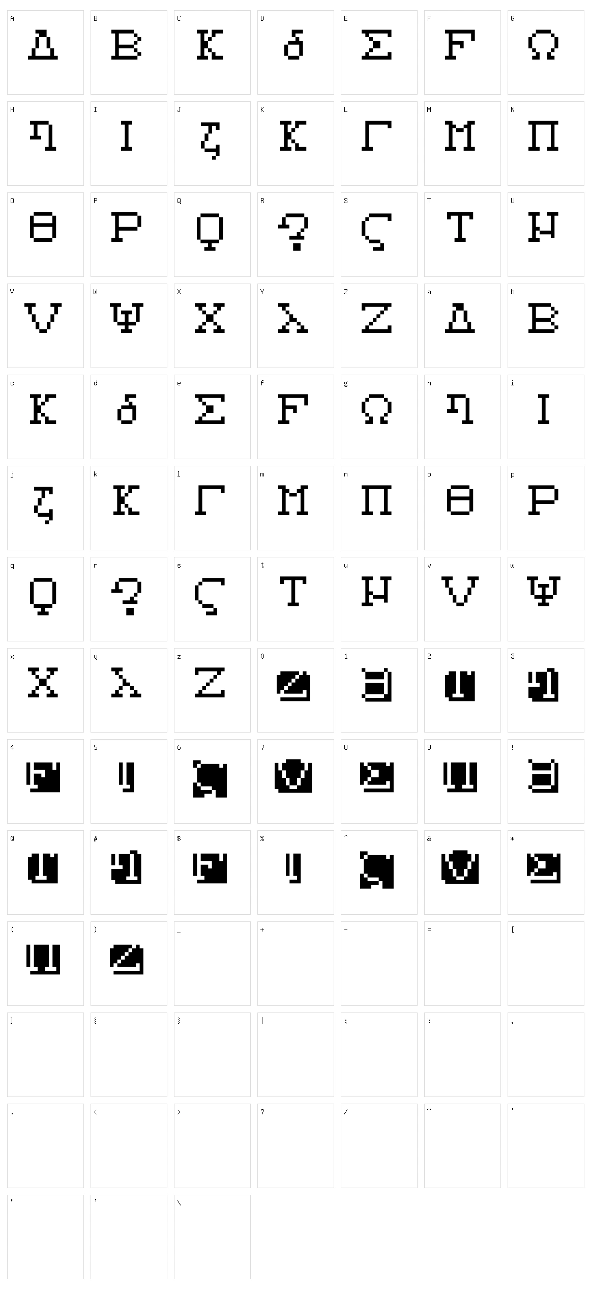 Alphabeta Character Set