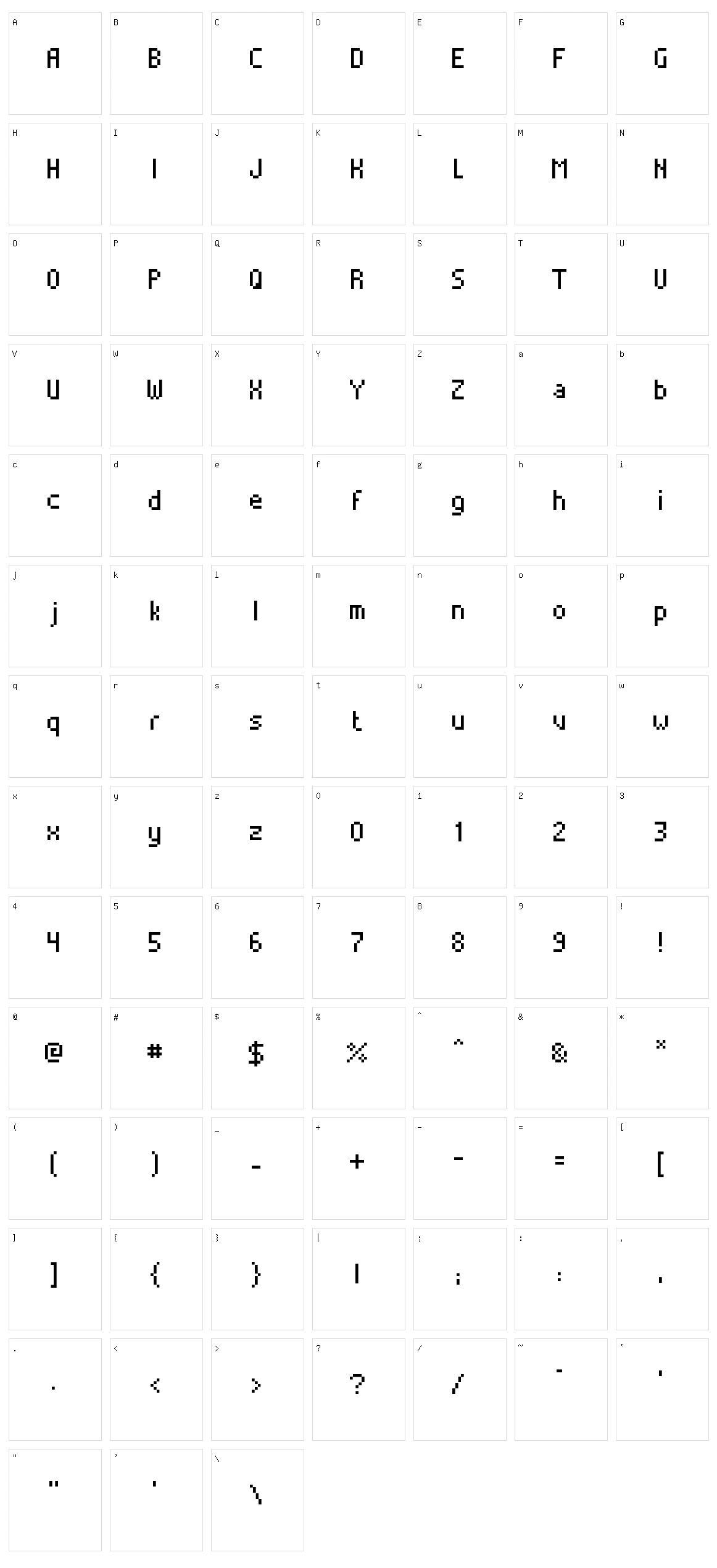 Alterebro Pixel Character Set