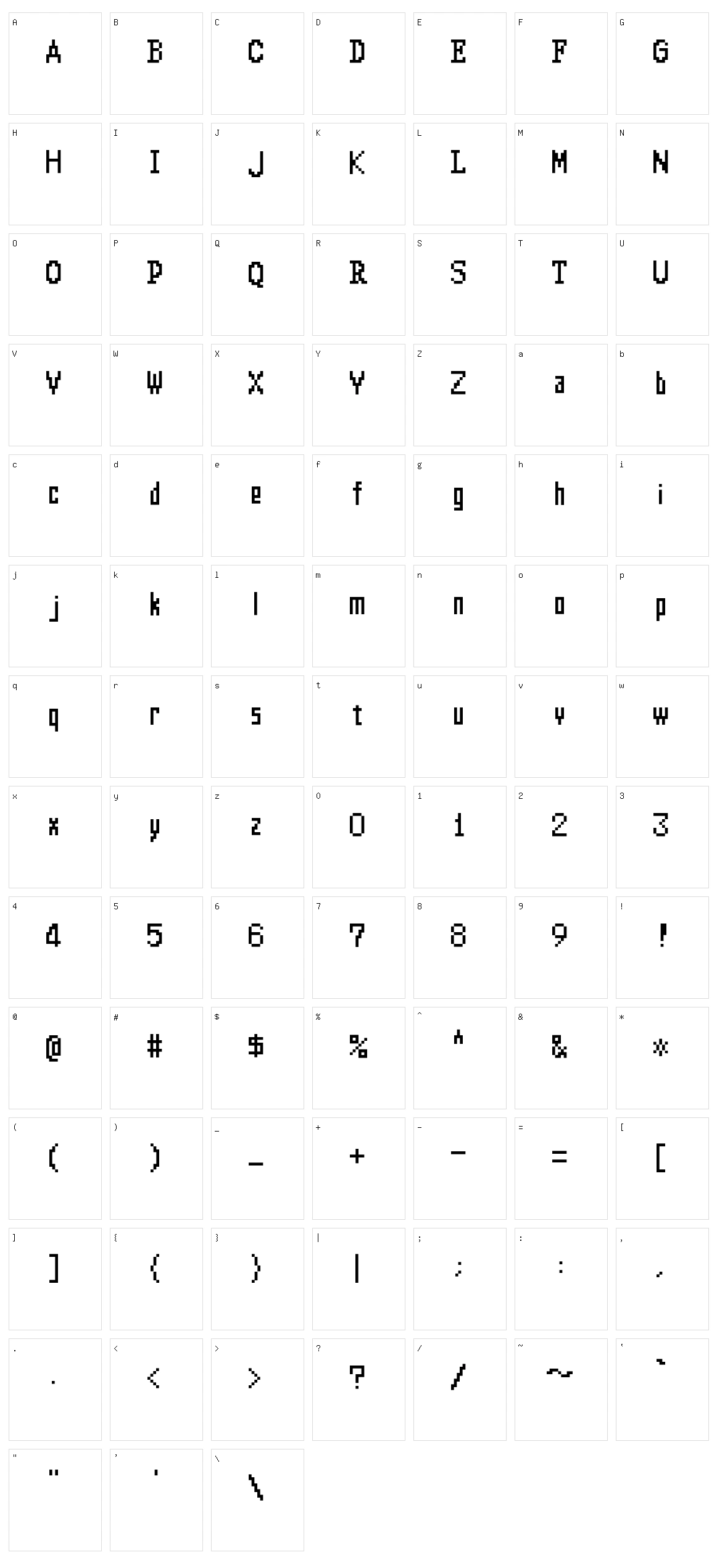 Altima Character Set