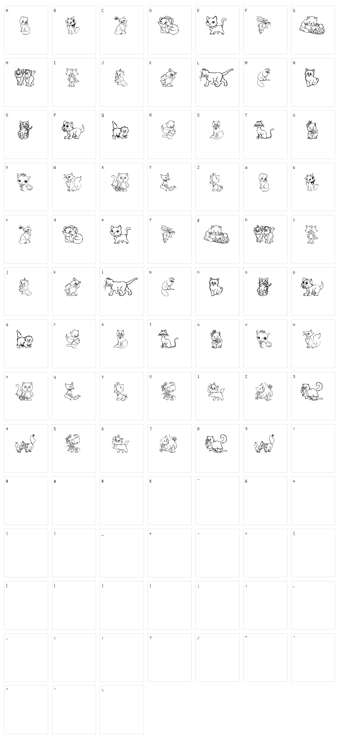 Cats Character Set
