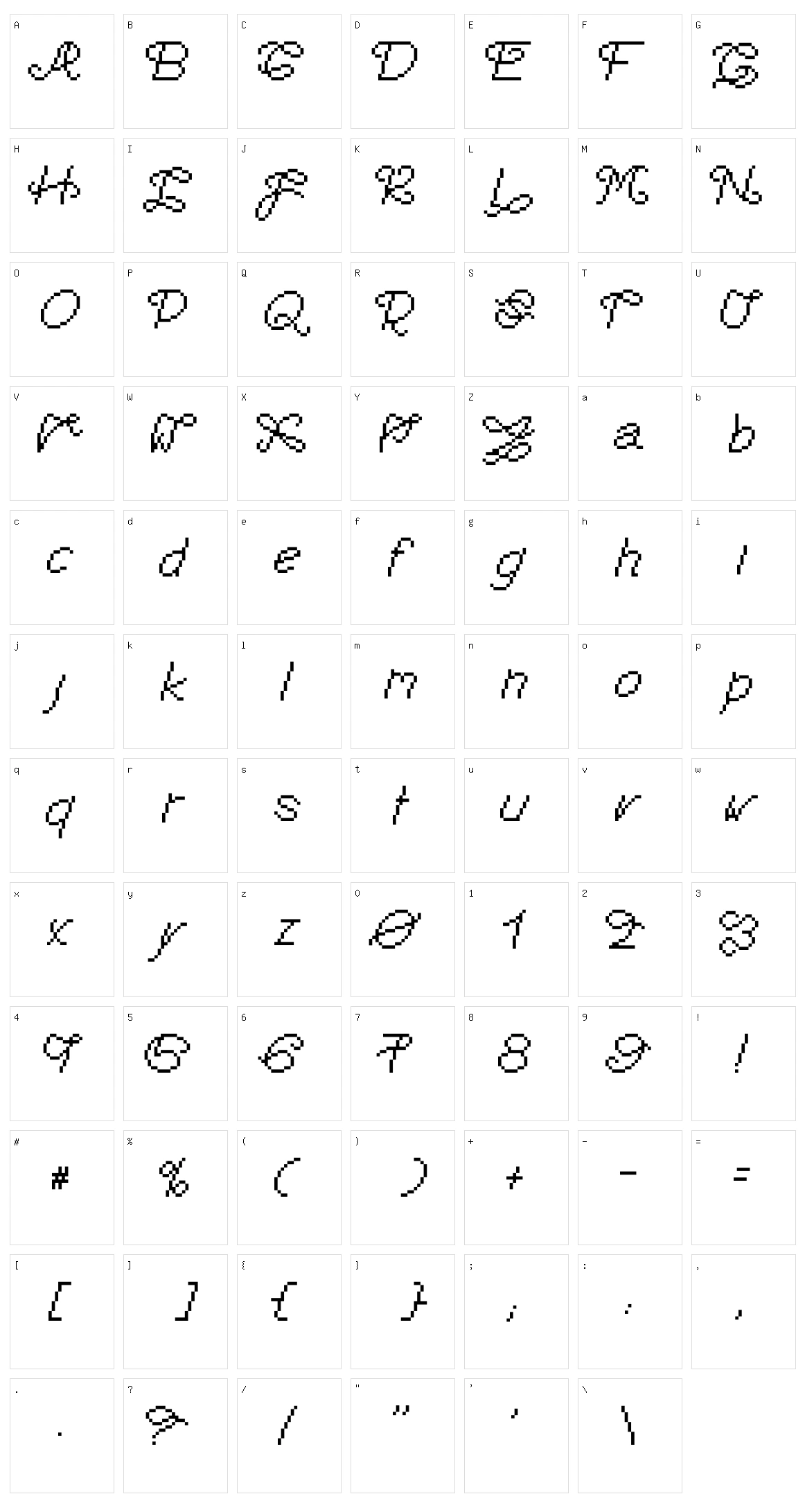 Aphotheotica Character Set