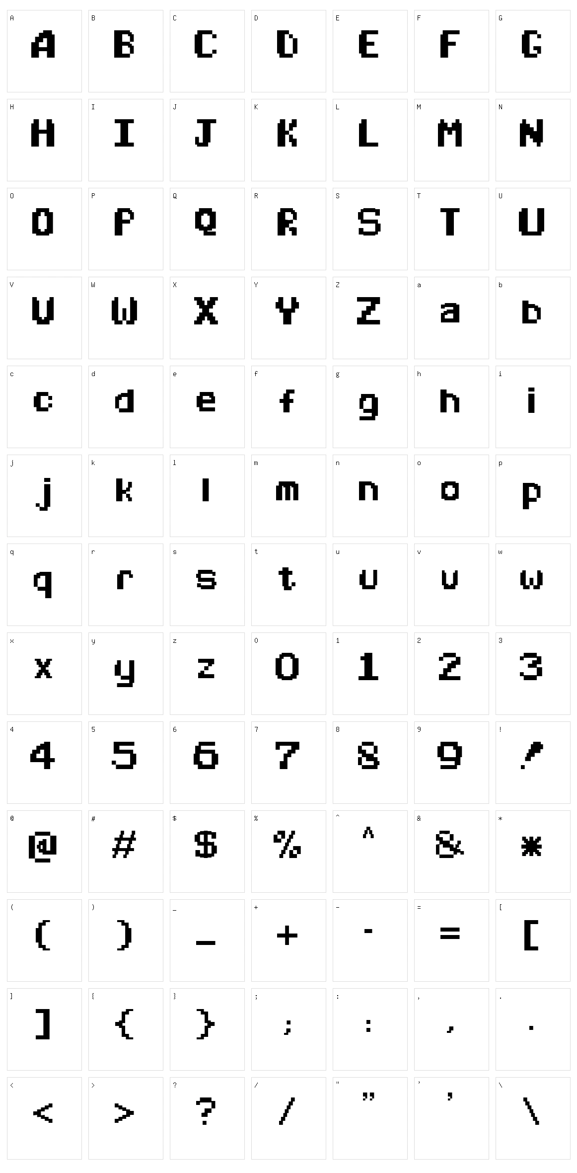 Arcade Alternate Character Set