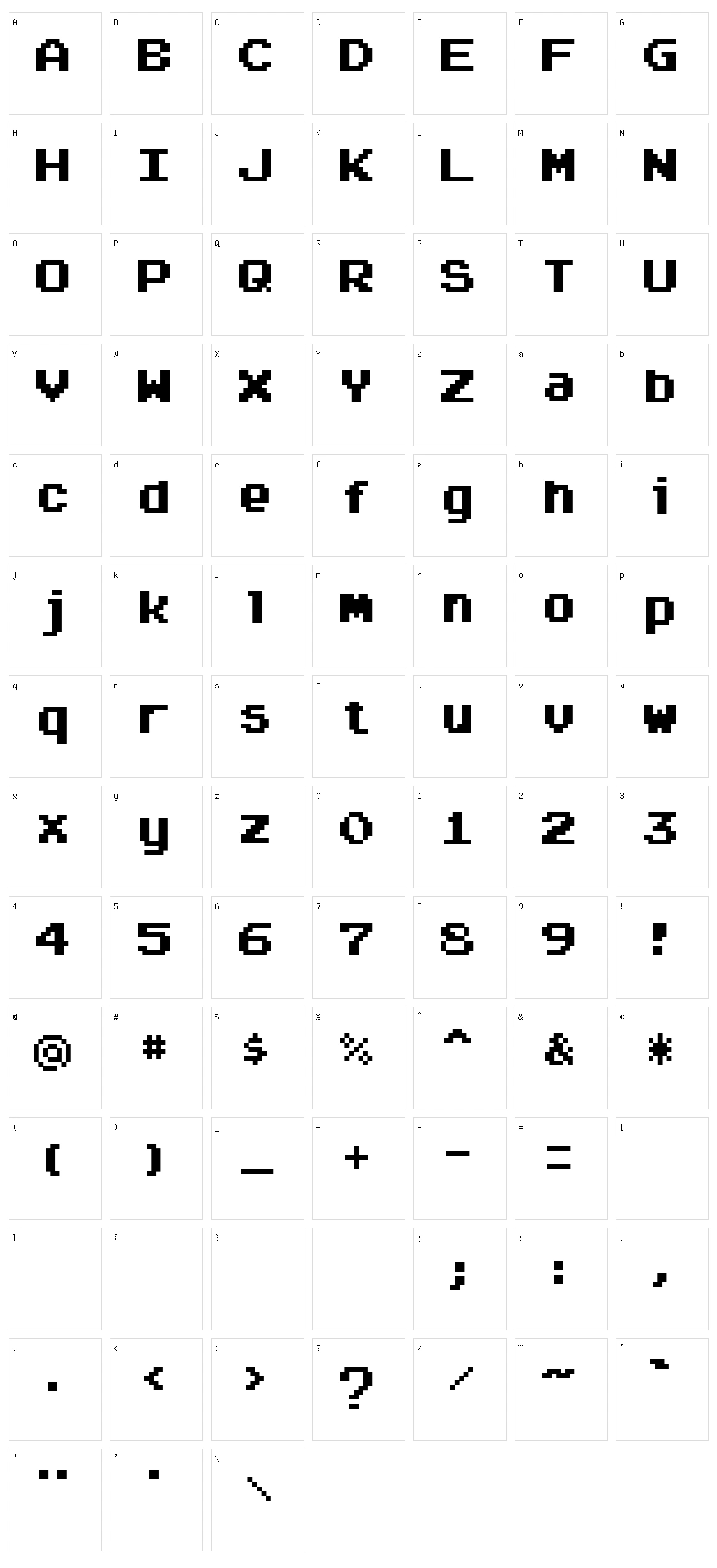 Arcadepix Character Set