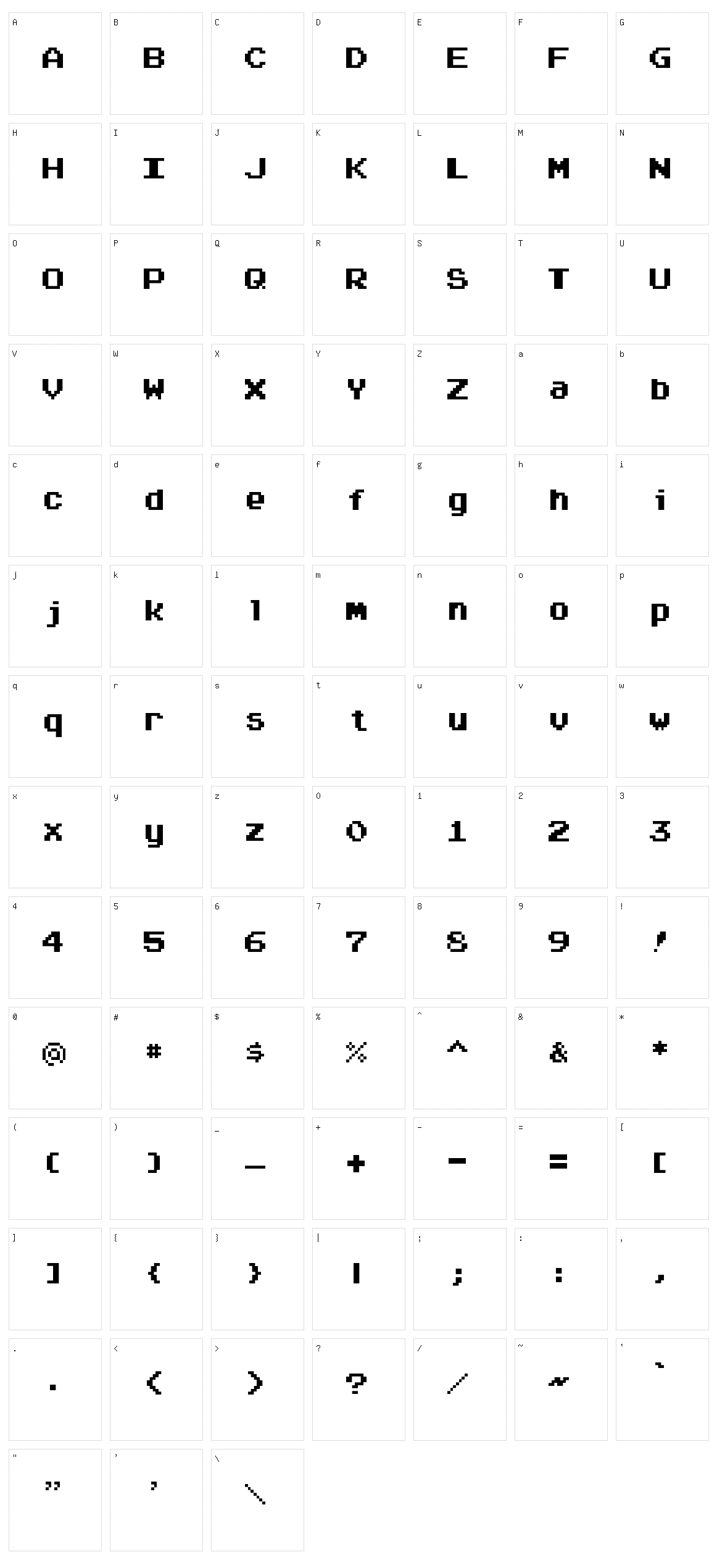 Arcadepix Plus Character Set