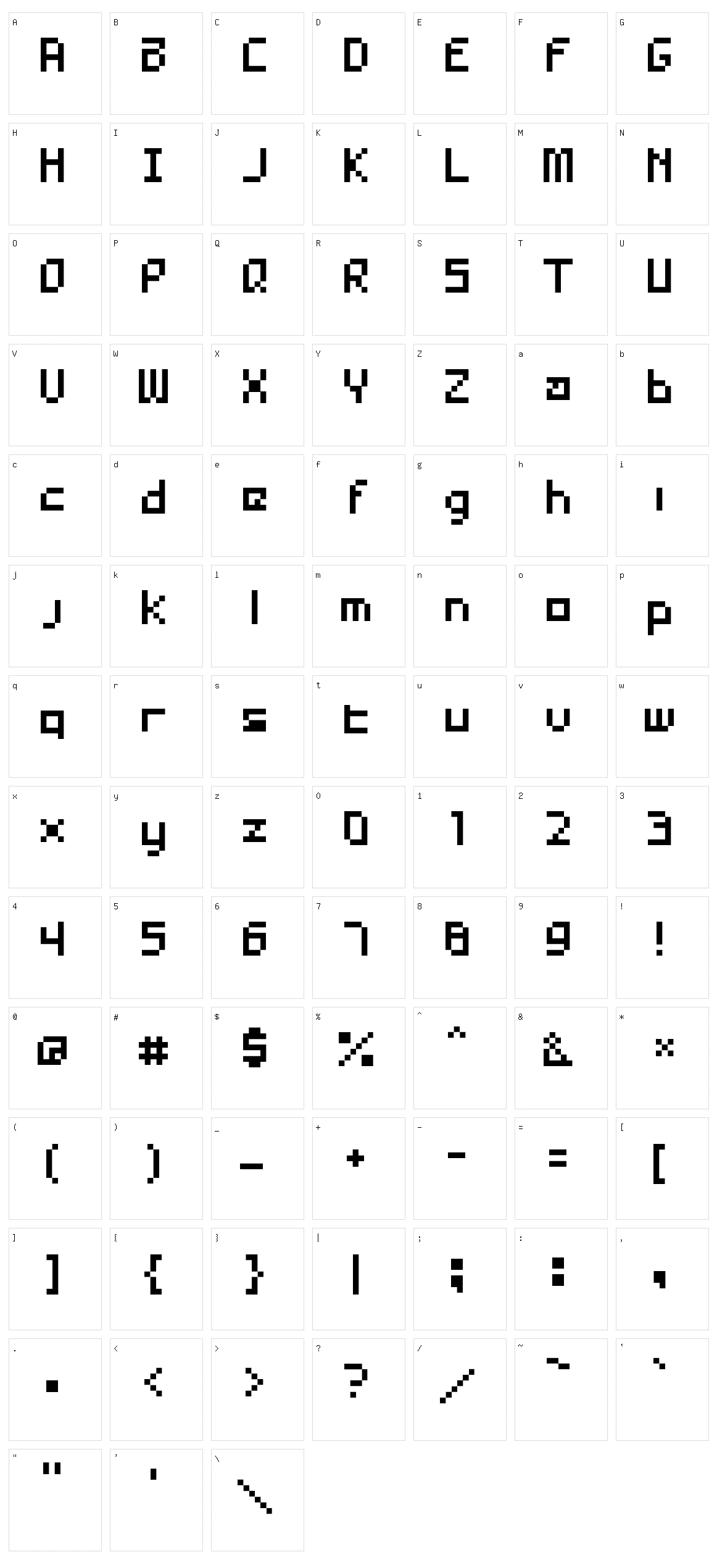 Asai Haxxor Character Set