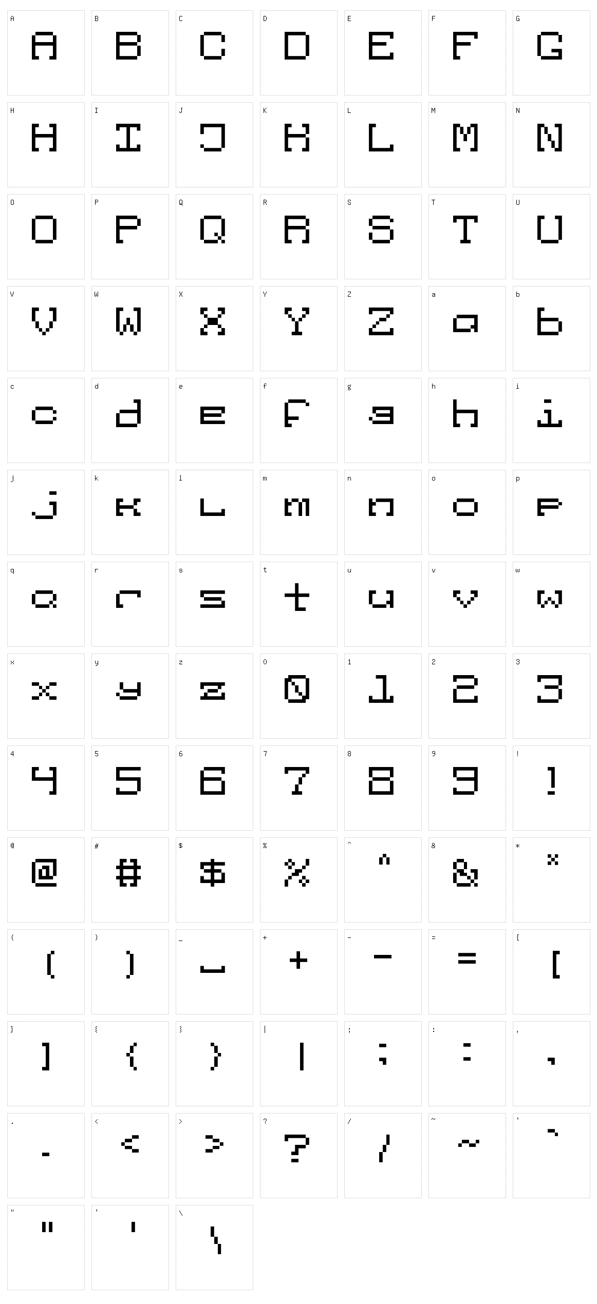 Atari Abandoned Character Set