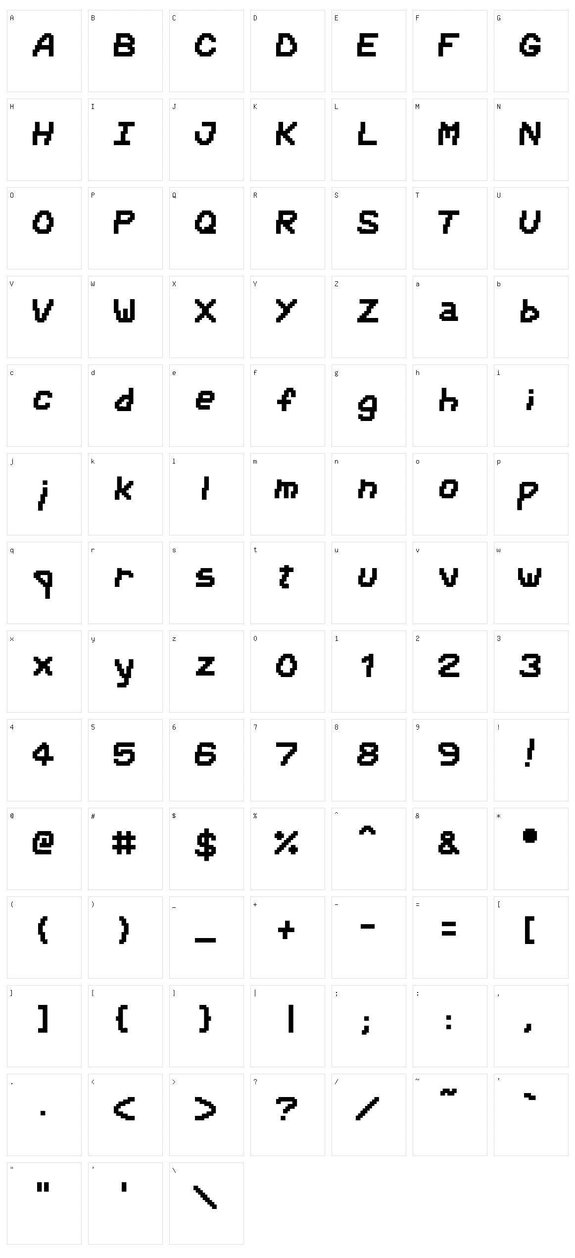 Awfully Digital Character Set