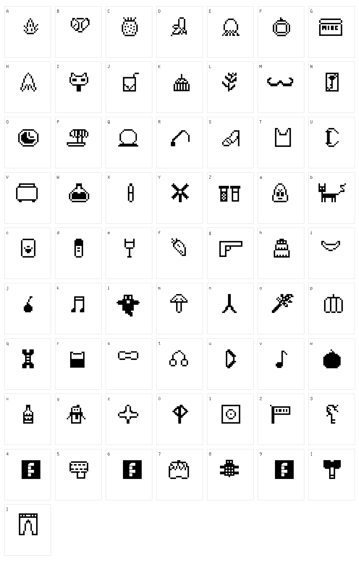 Aywadings Character Set