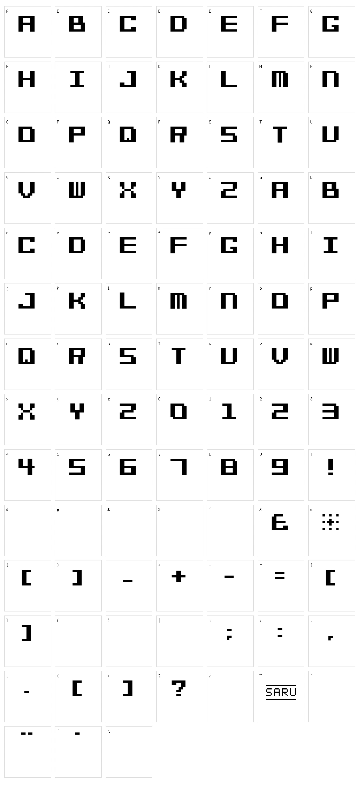 Bit Cheese 10 Character Set