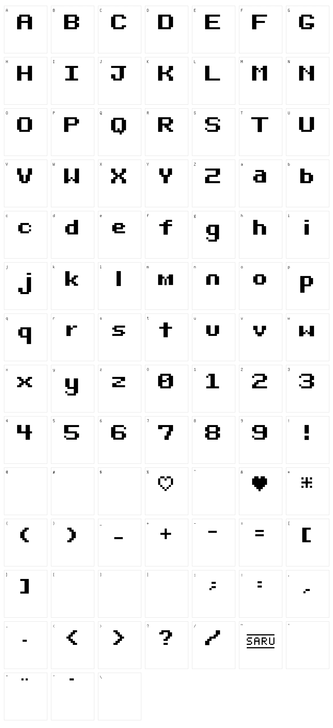 Bit Darling 10 Character Set