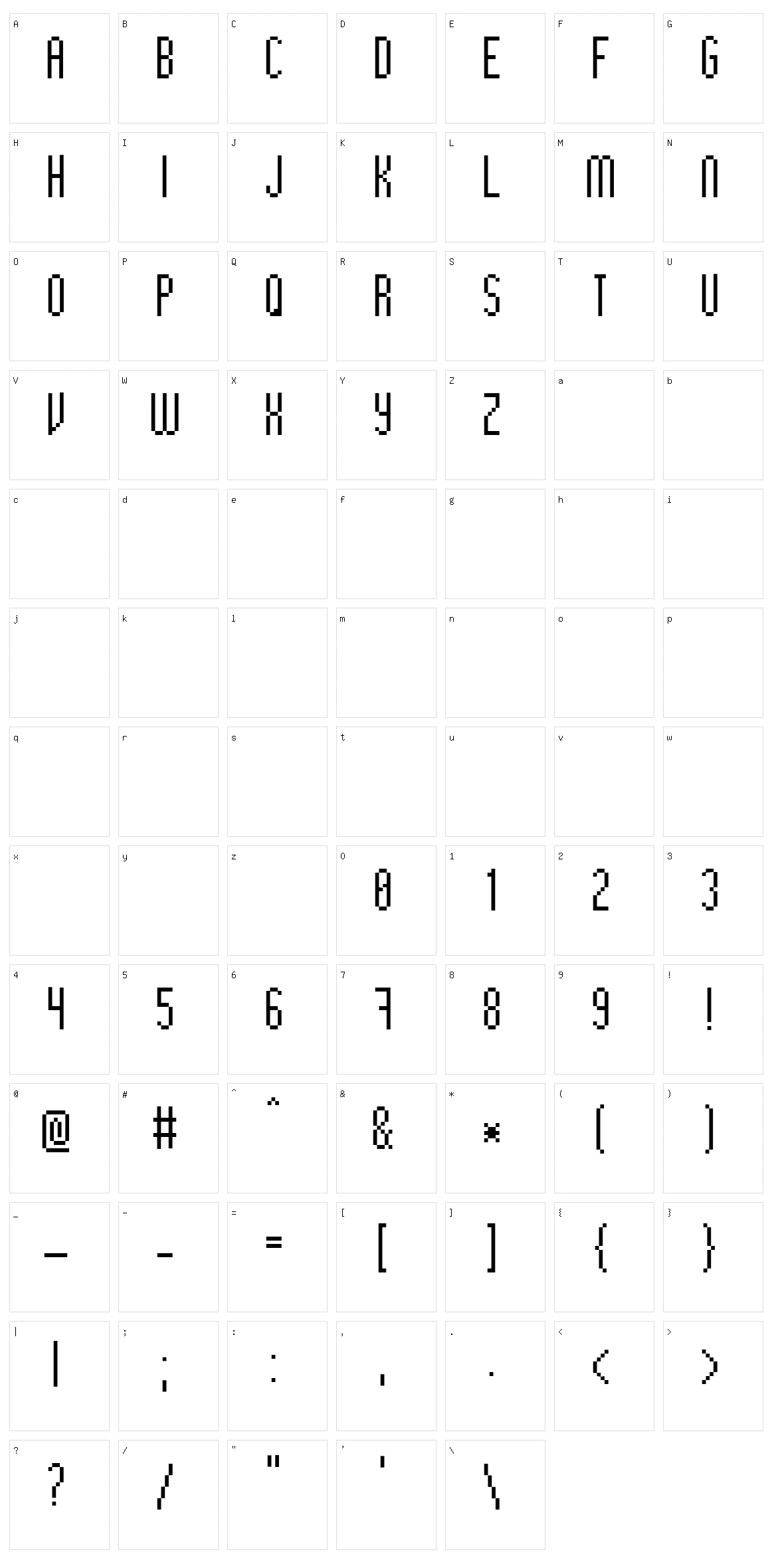 Bit High Character Set