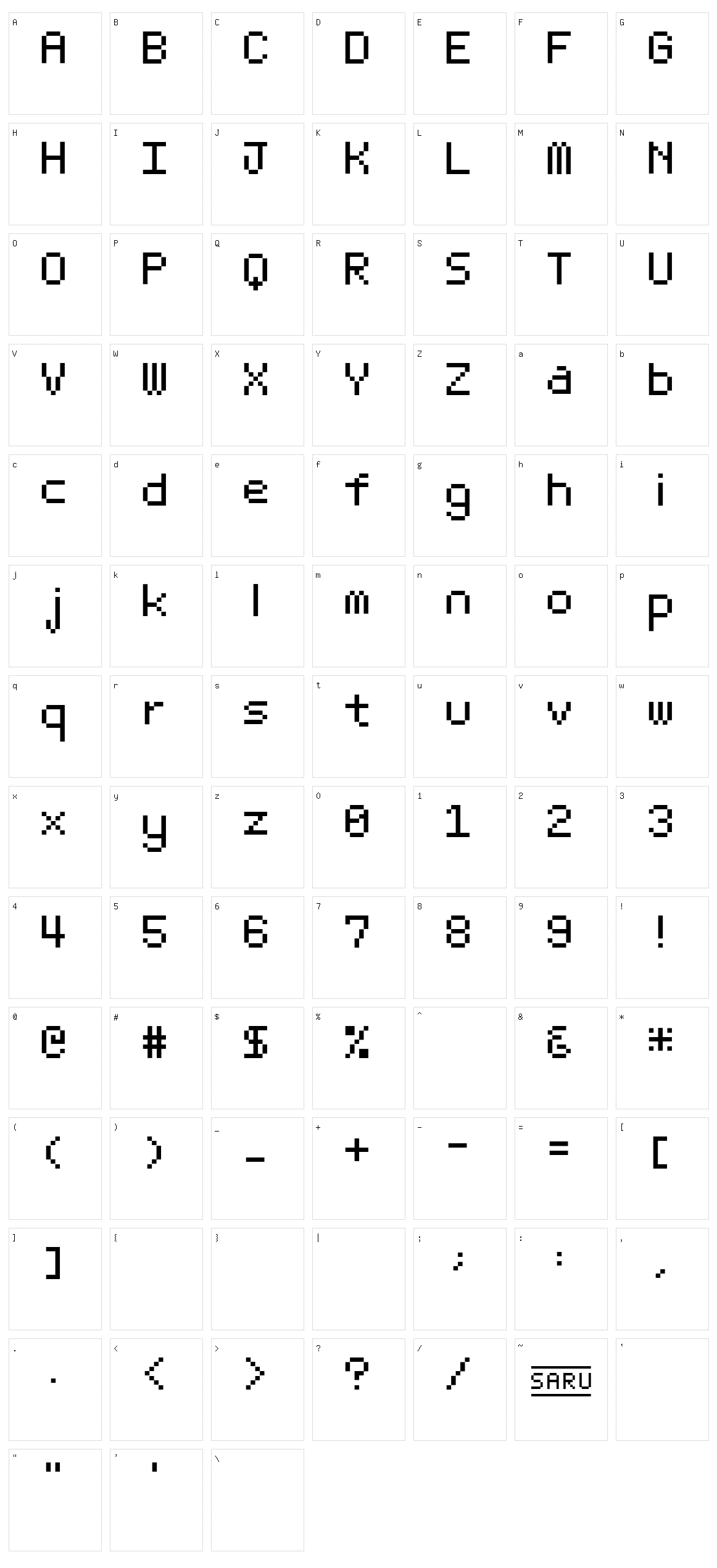 Bit Light 10 Character Set