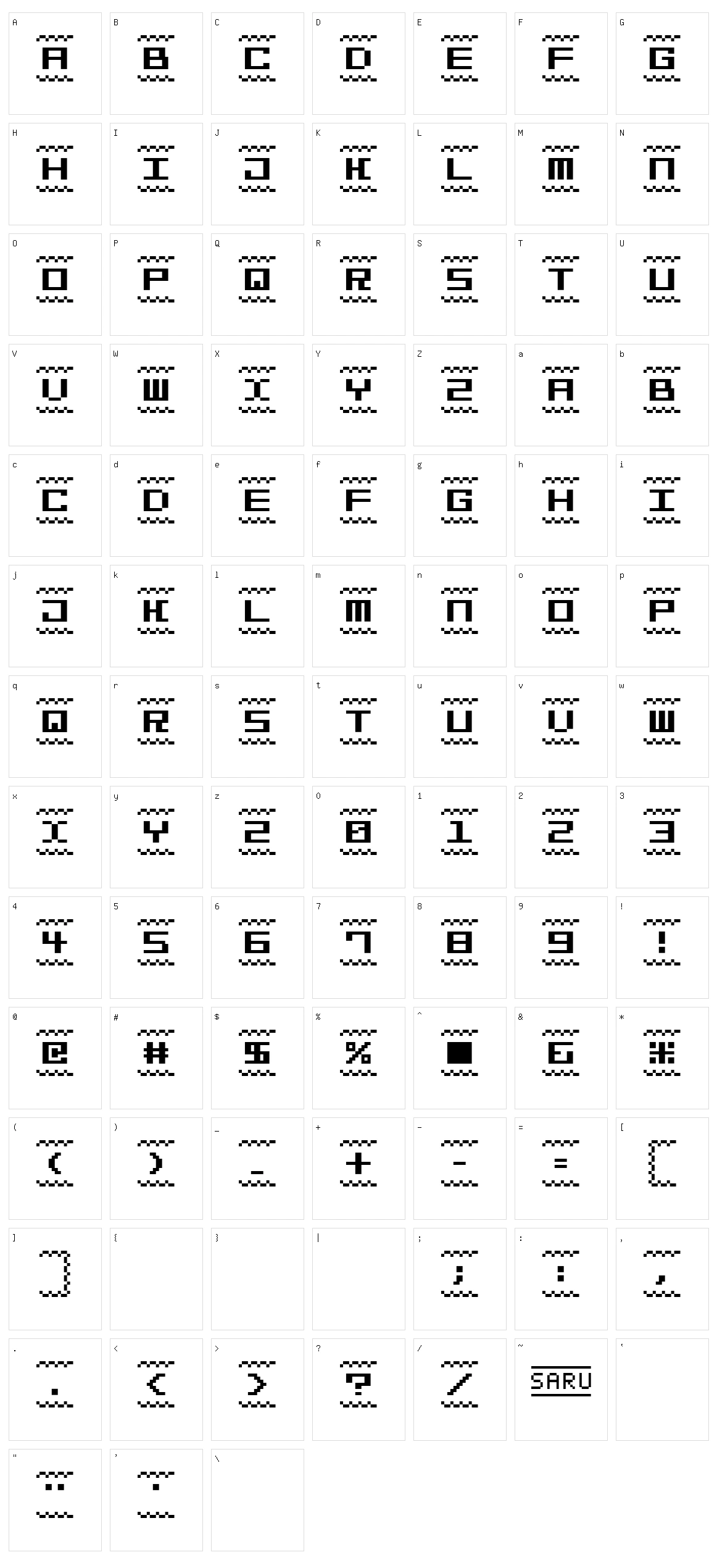 Bit Line 15 Character Set