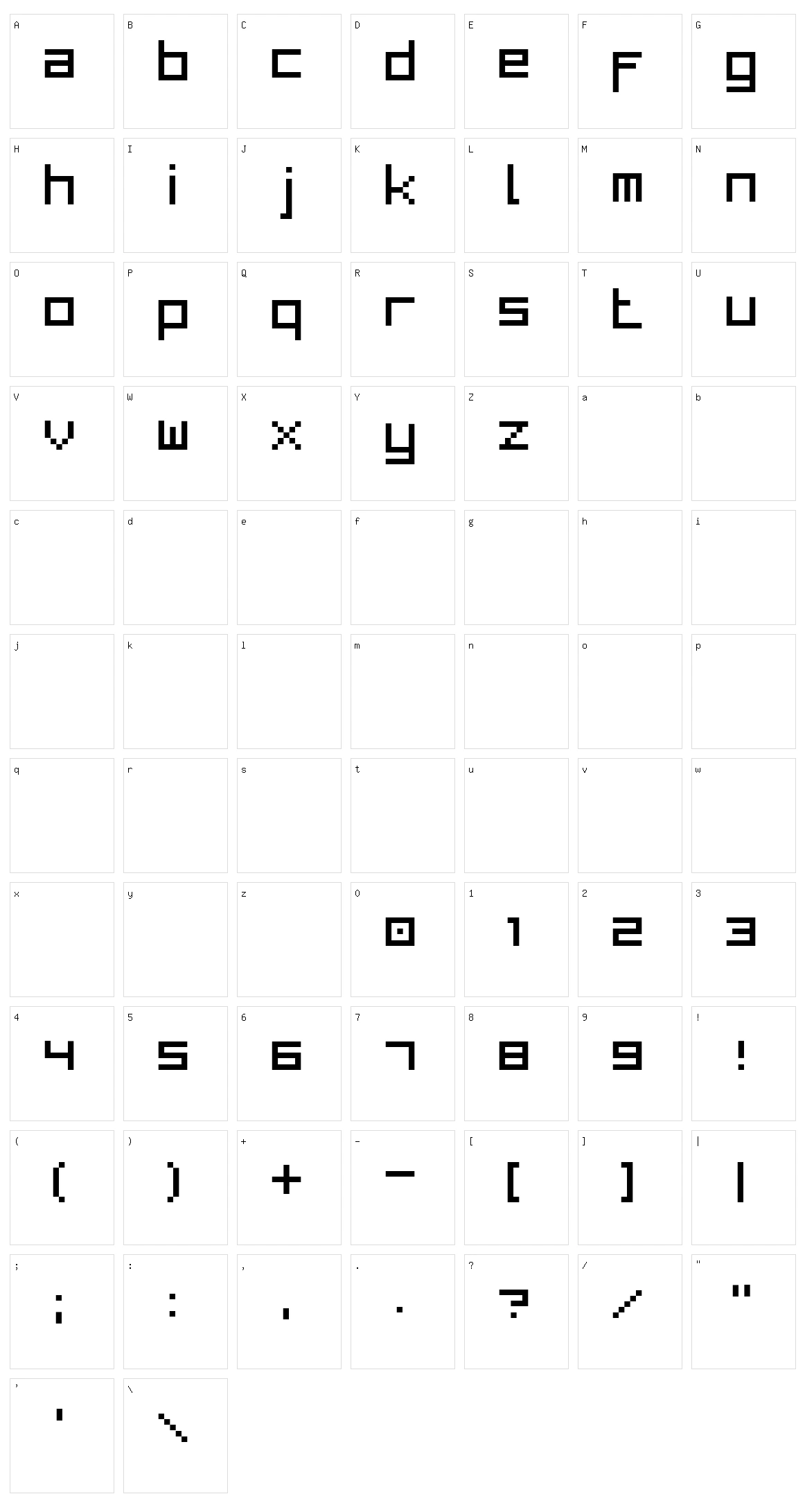 Bit Low Character Set