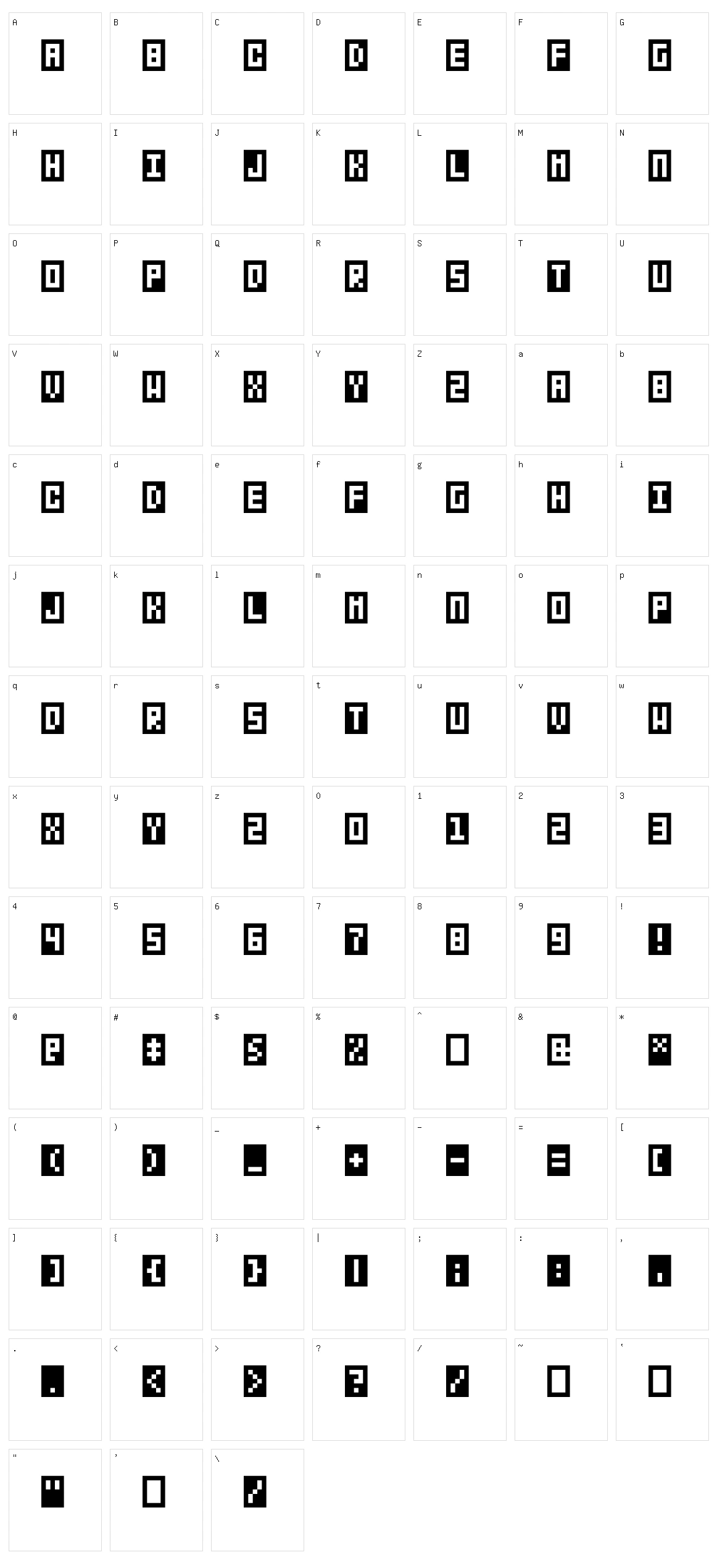 BitBox Character Set