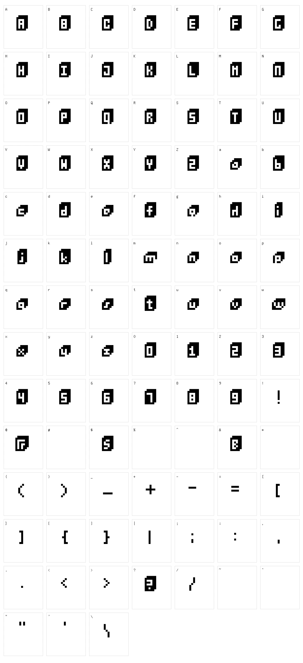 BitCube Character Set