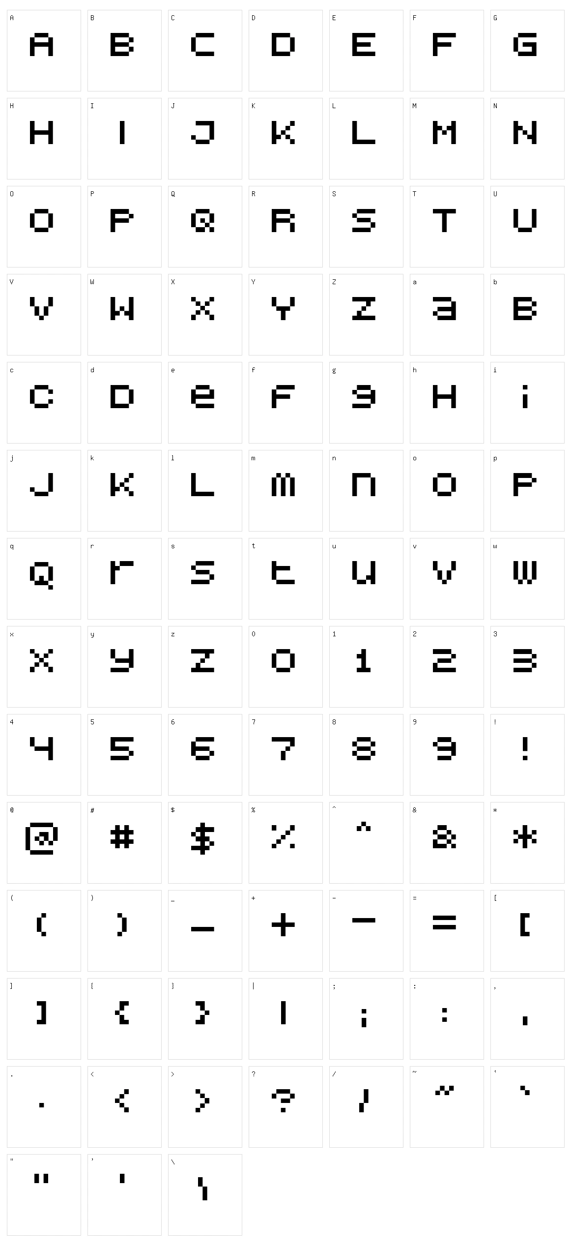 Bitdust One Character Set