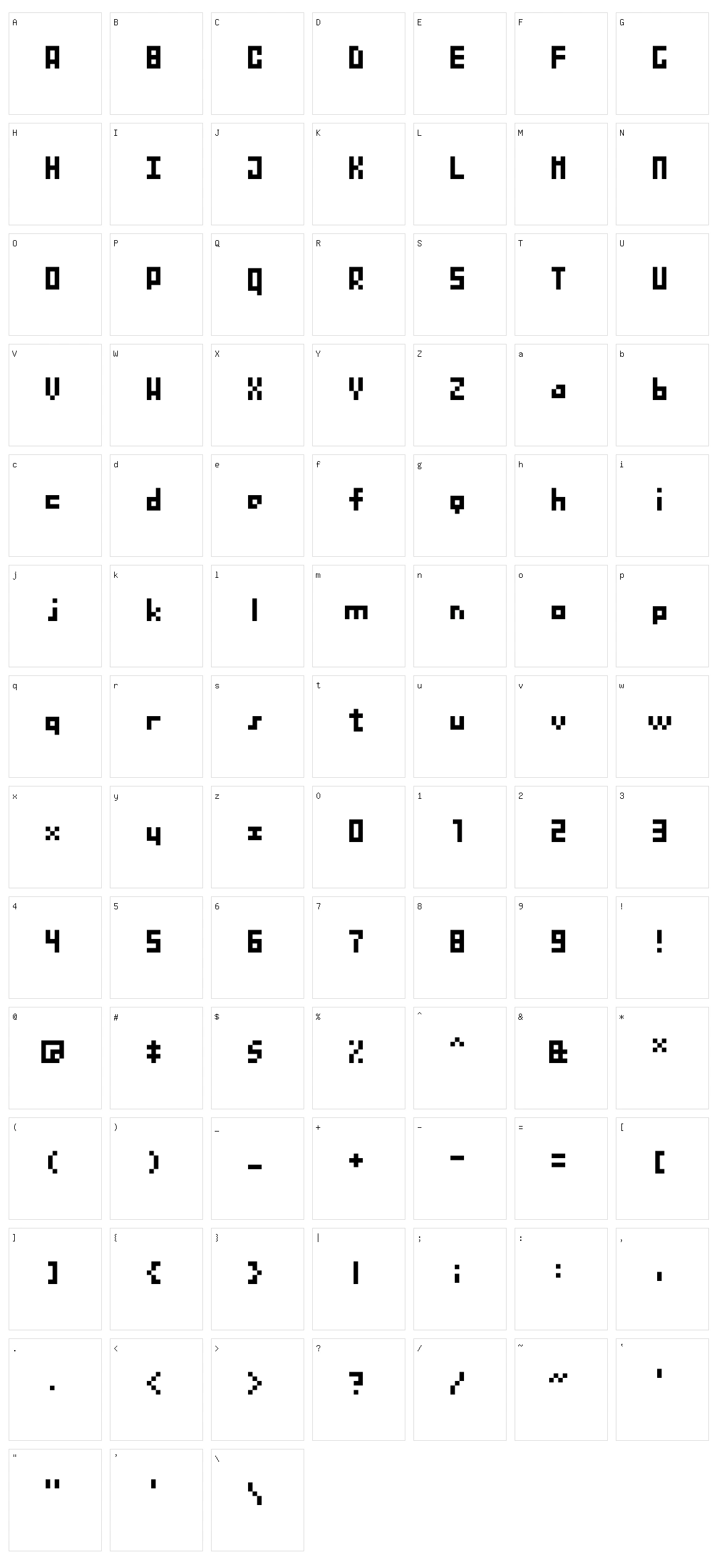 BitNanov33 Character Set
