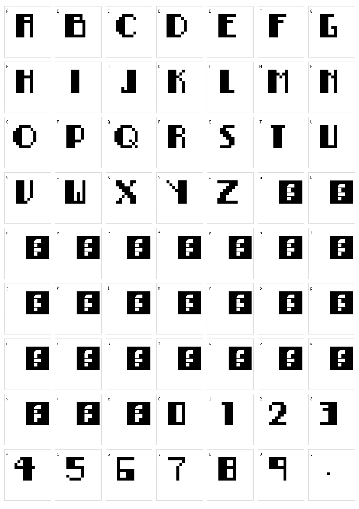 BitNoire Character Set