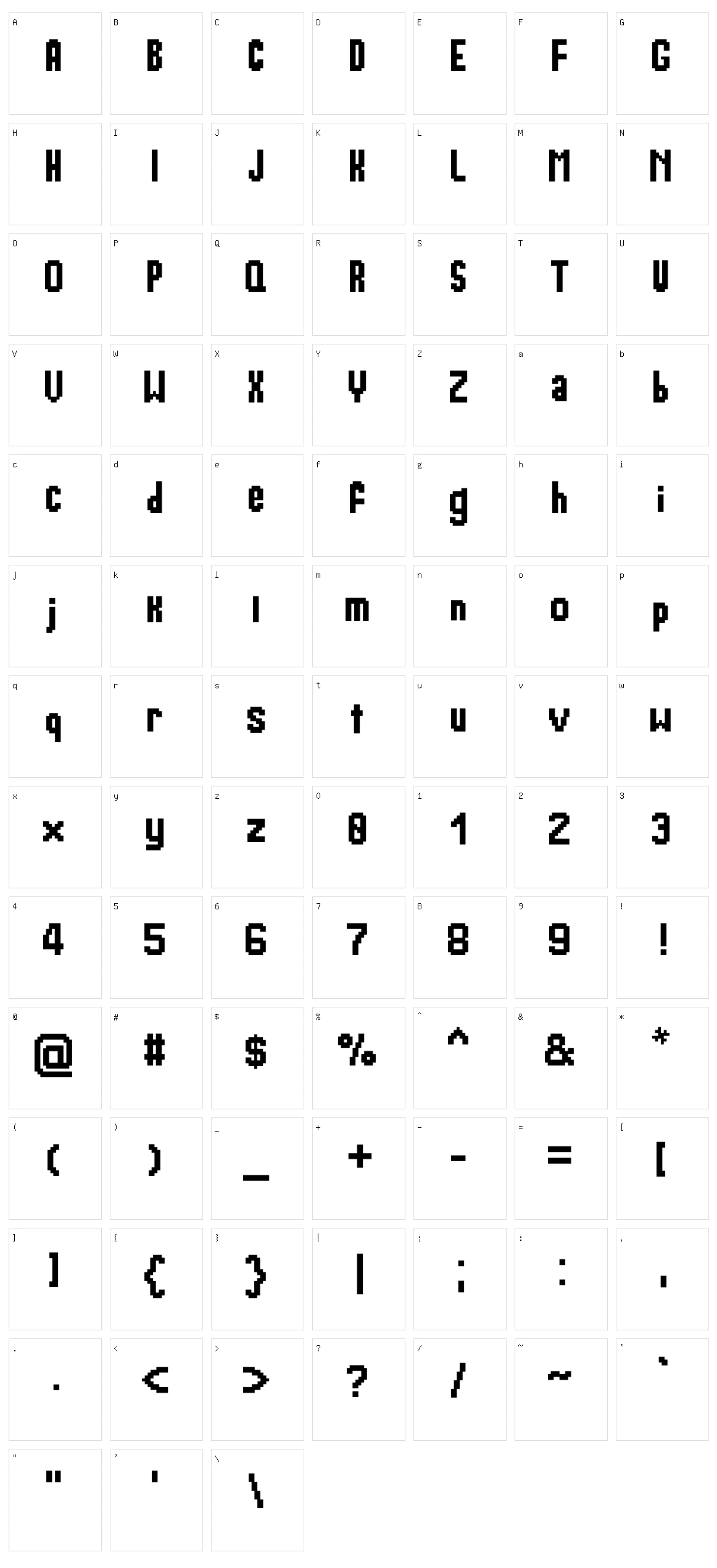 BitPap Character Set