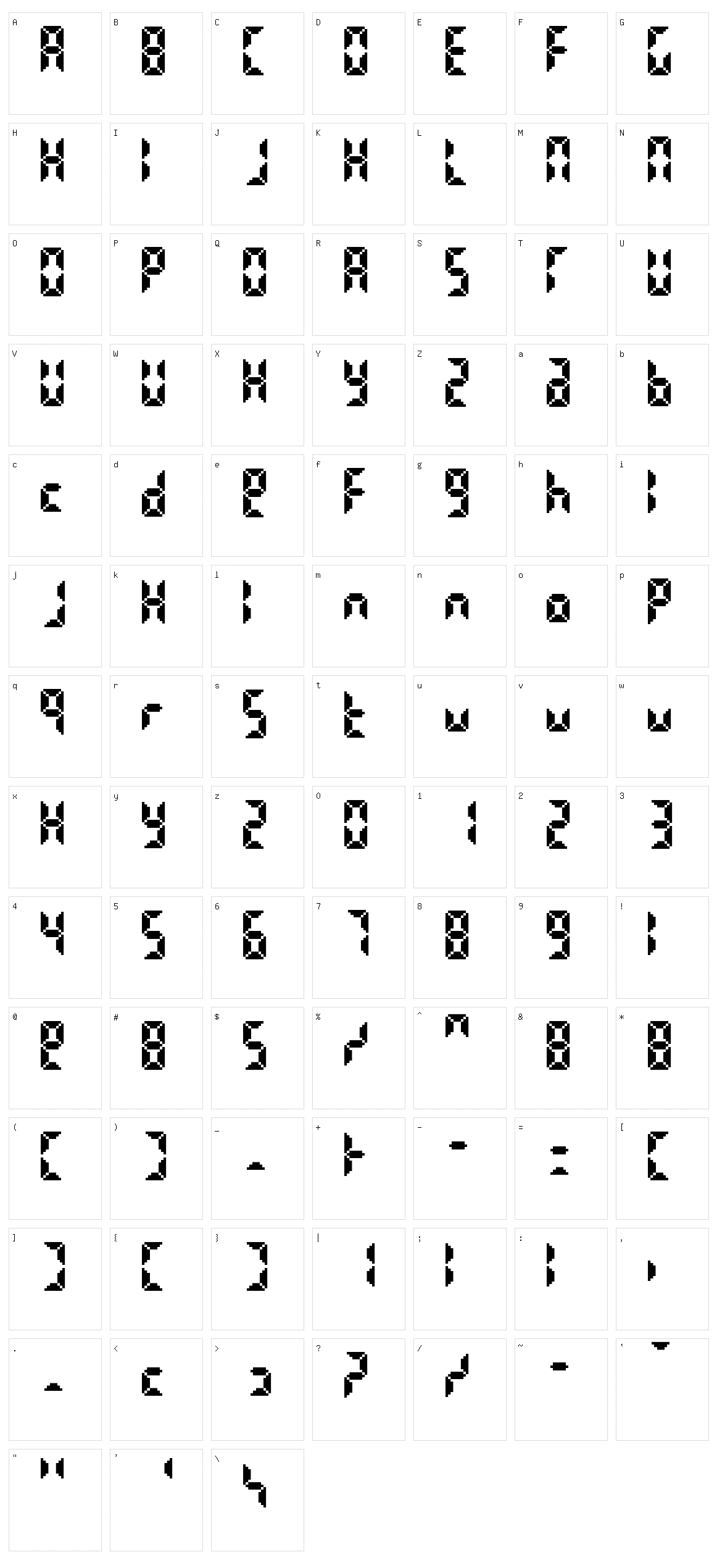 Bittypix Countdown Character Set